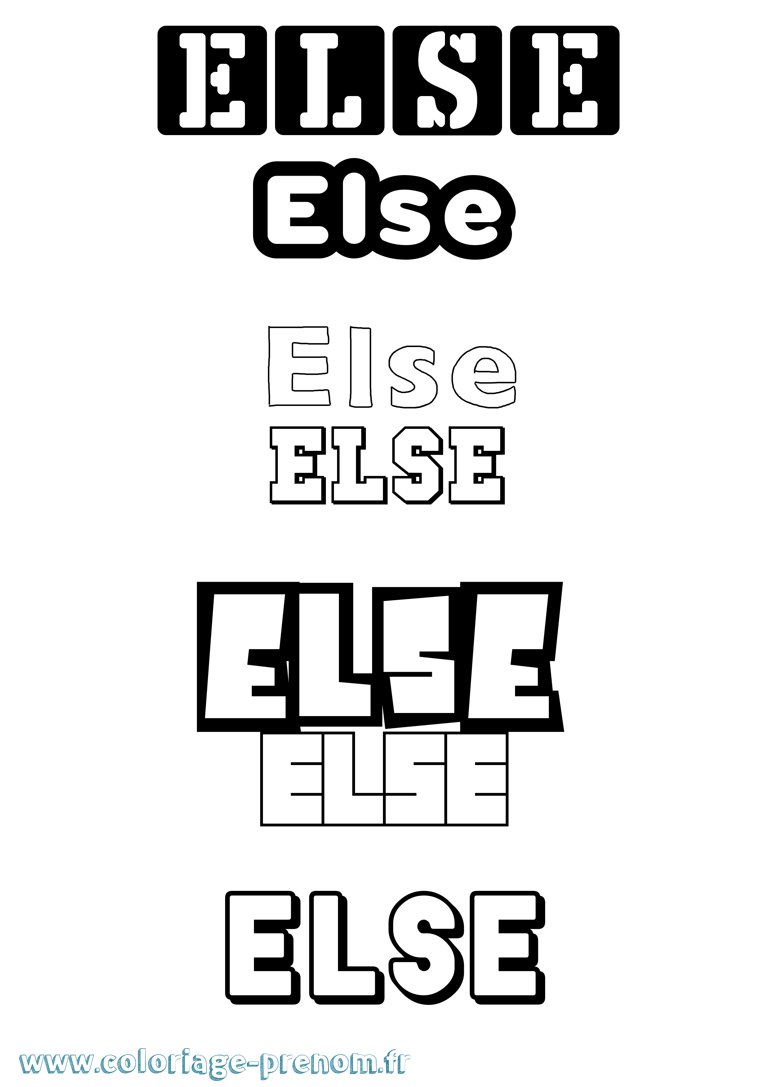 Coloriage Else Simple Coloriage prénom Else Simple