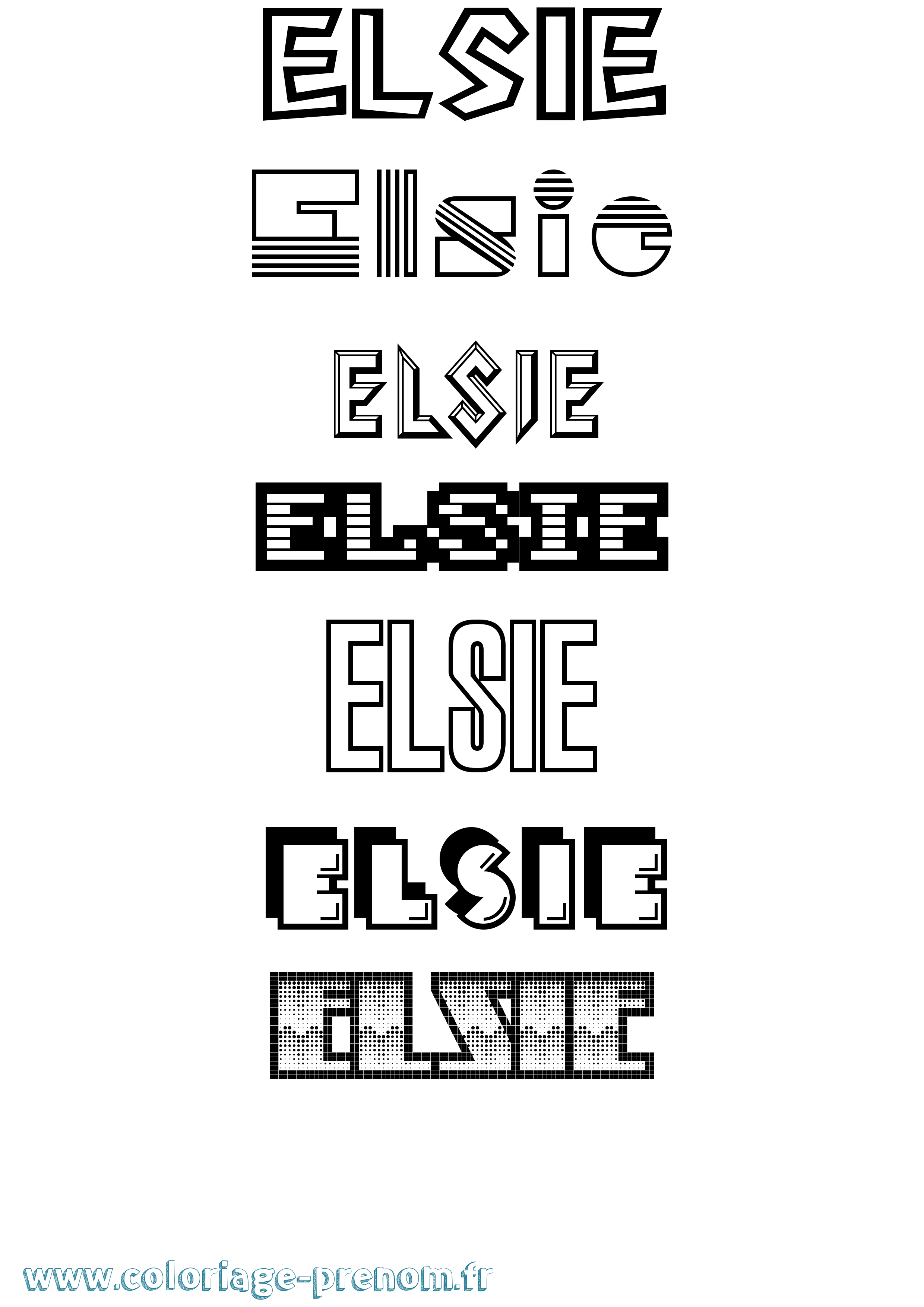 Coloriage prénom Elsie Jeux Vidéos
