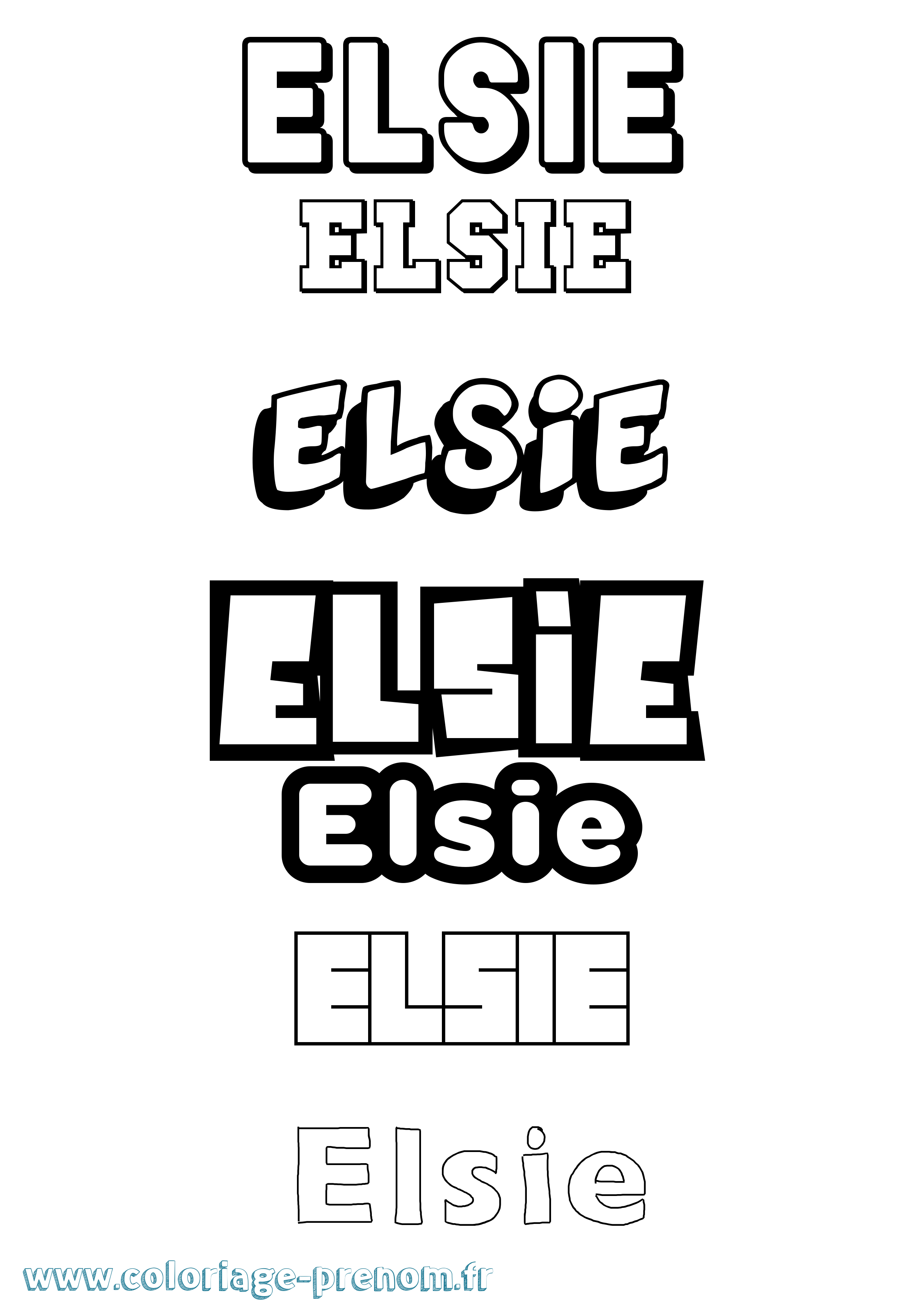 Coloriage prénom Elsie Simple