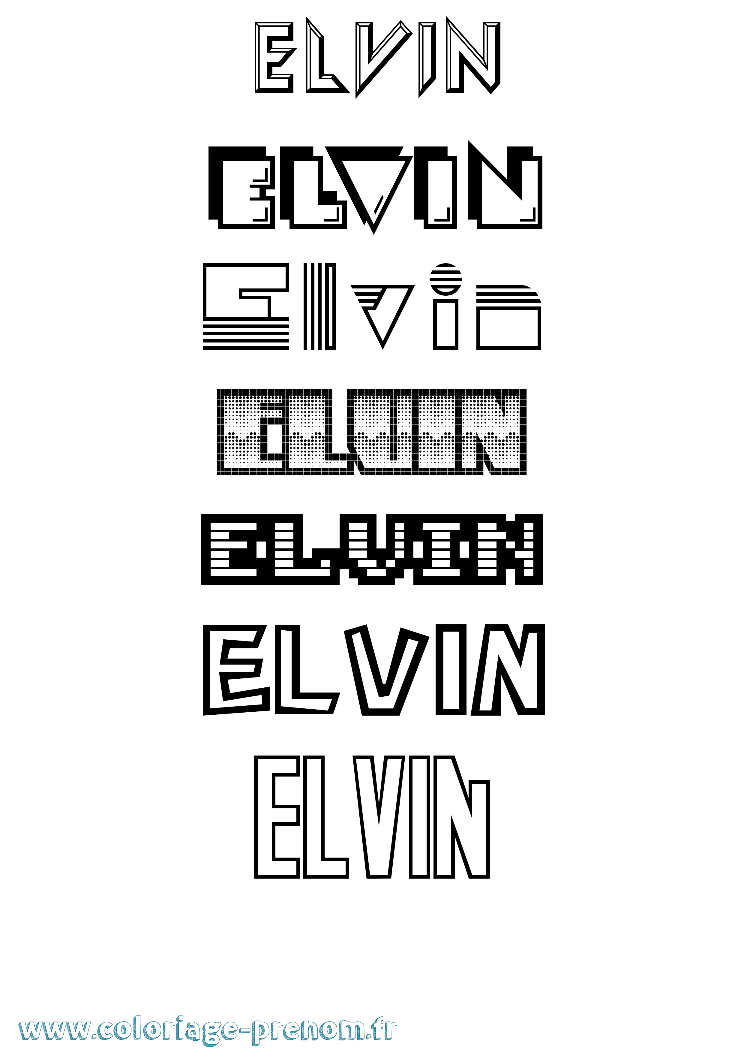 Coloriage Elvin Jeux Vidéos Coloriage prénom Elvin Jeux Vidéos
