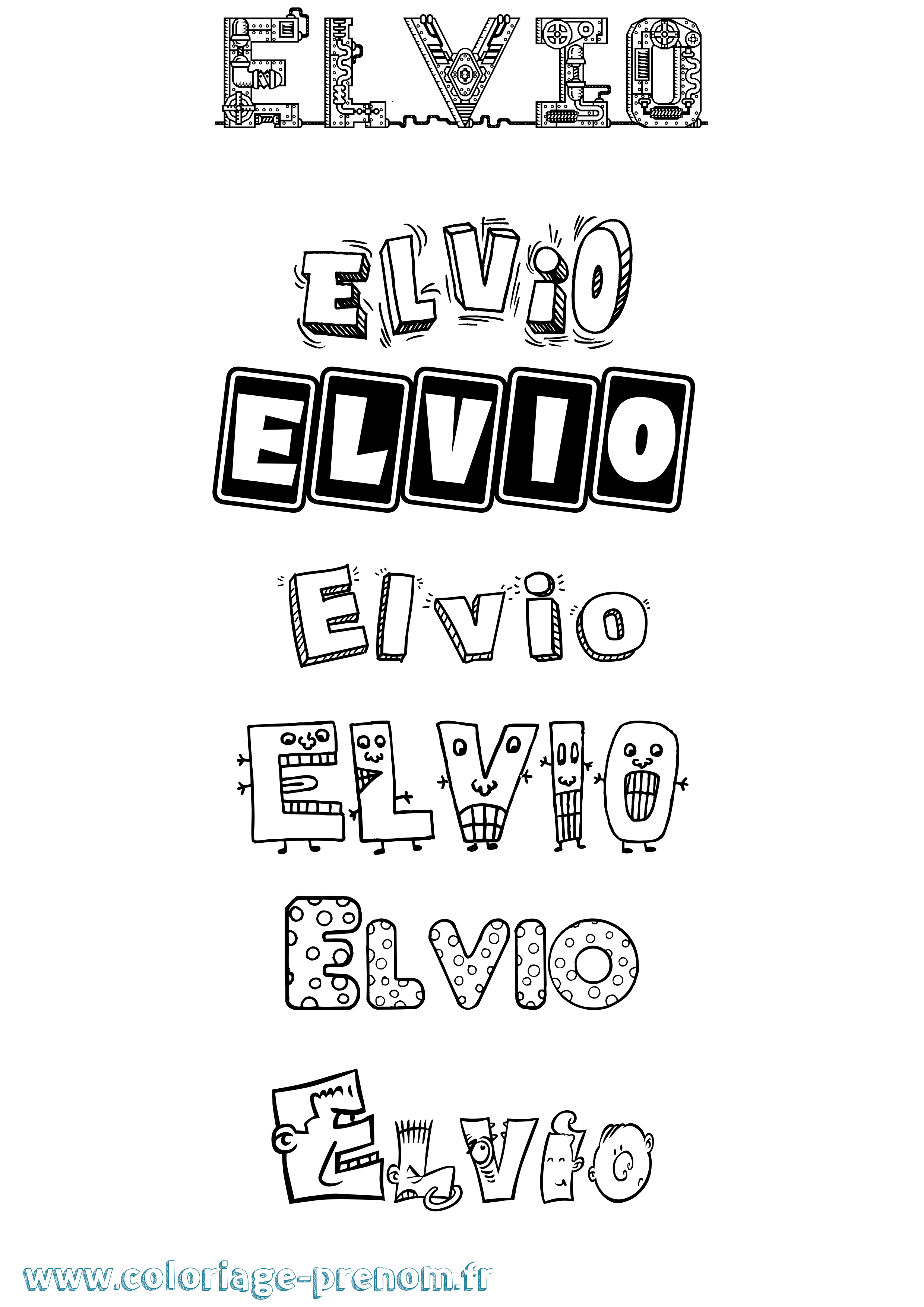 Coloriage prénom Elvio Fun