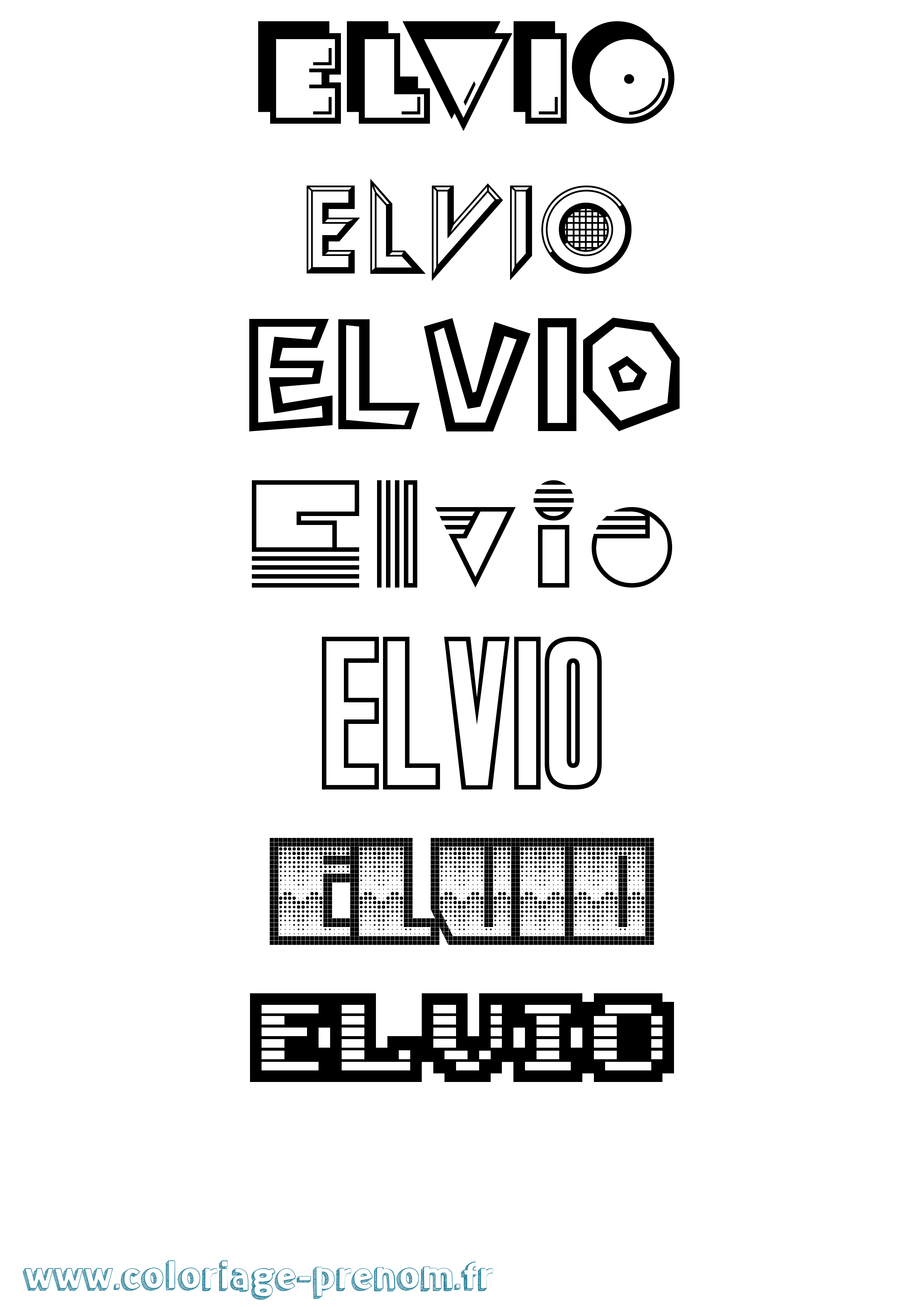 Coloriage prénom Elvio Jeux Vidéos