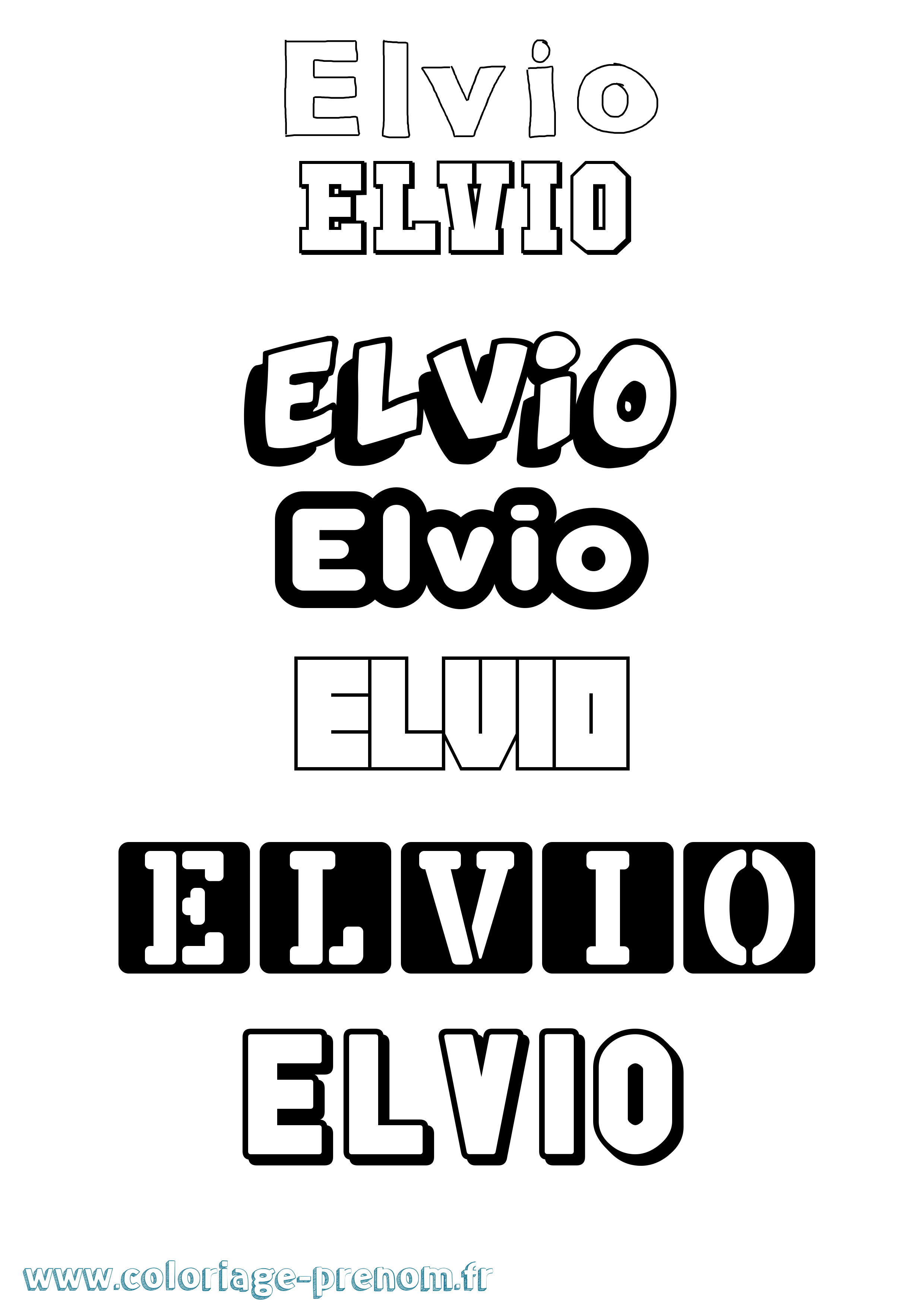 Coloriage prénom Elvio Simple