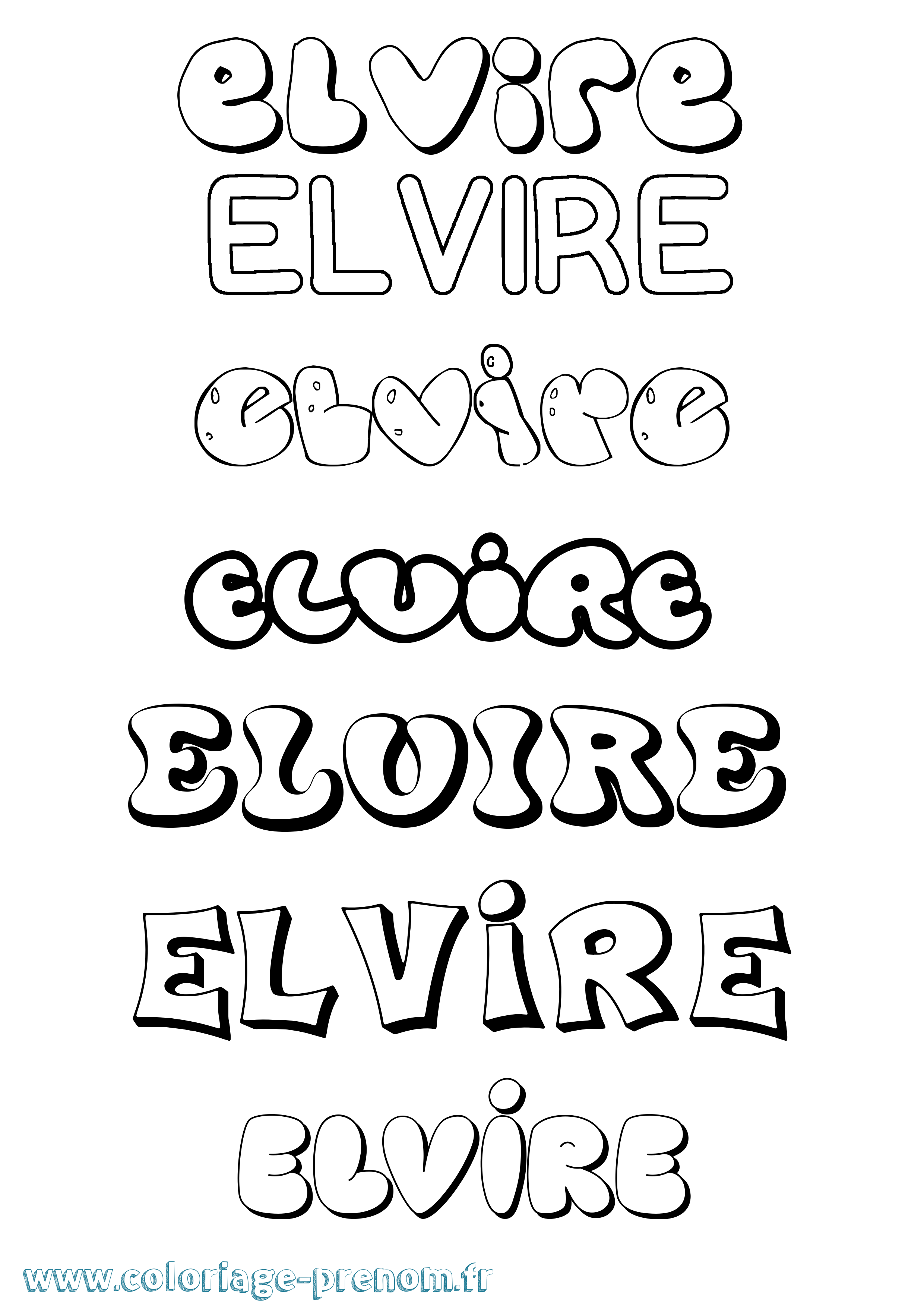 Coloriage Elvire Coloriage prénom Elvire