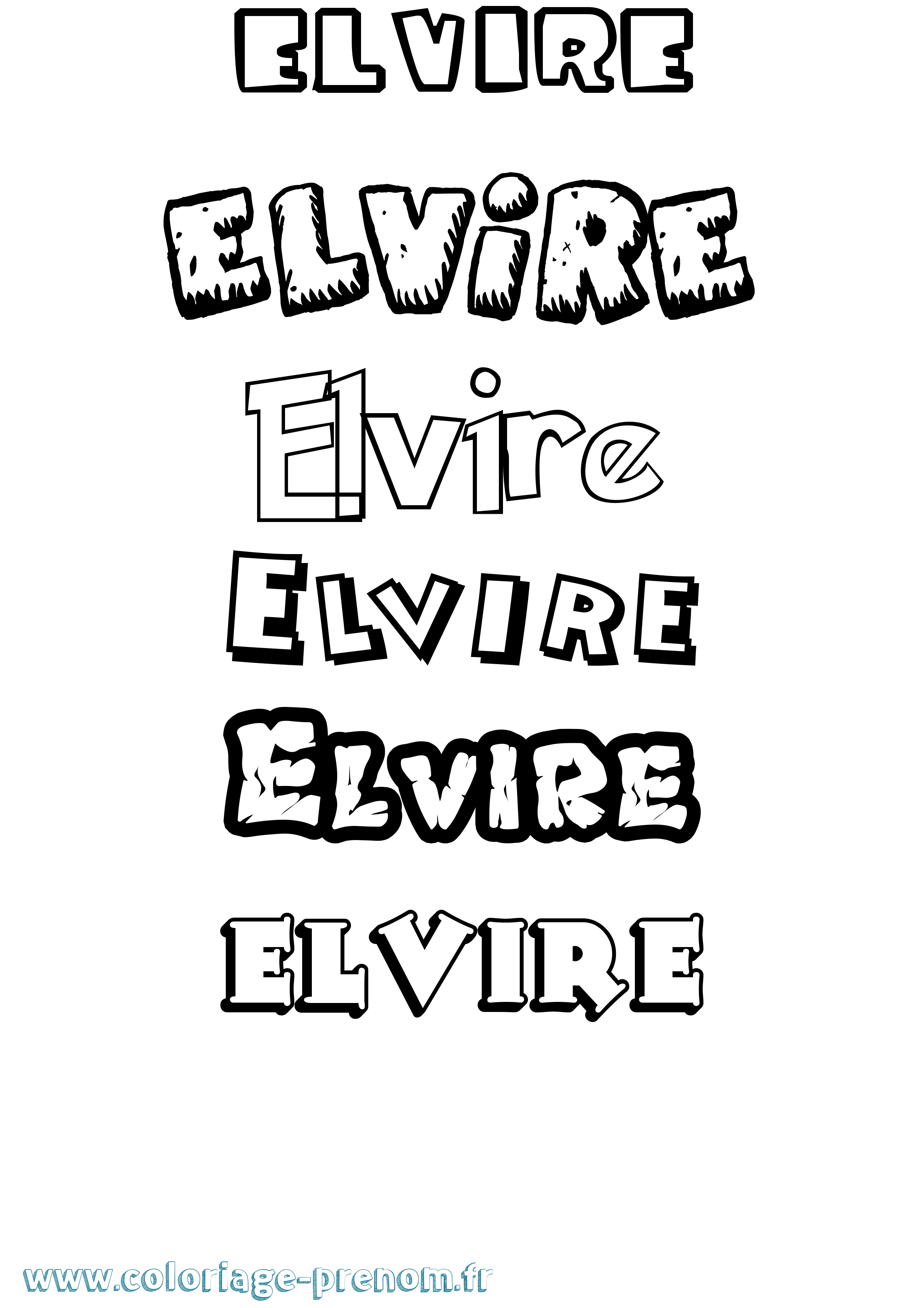 Coloriage Elvire Coloriage prénom Elvire