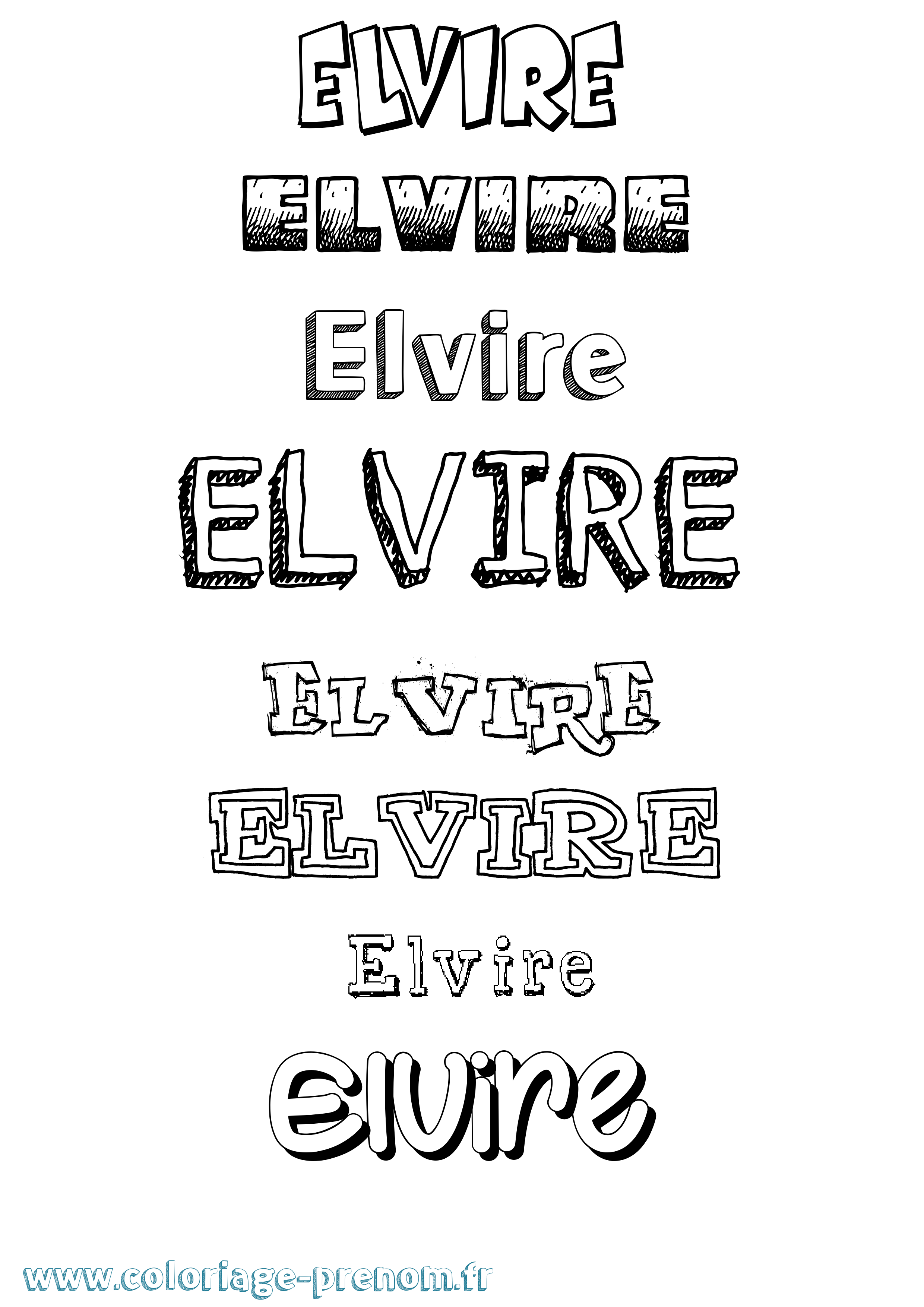 Coloriage Elvire Coloriage prénom Elvire