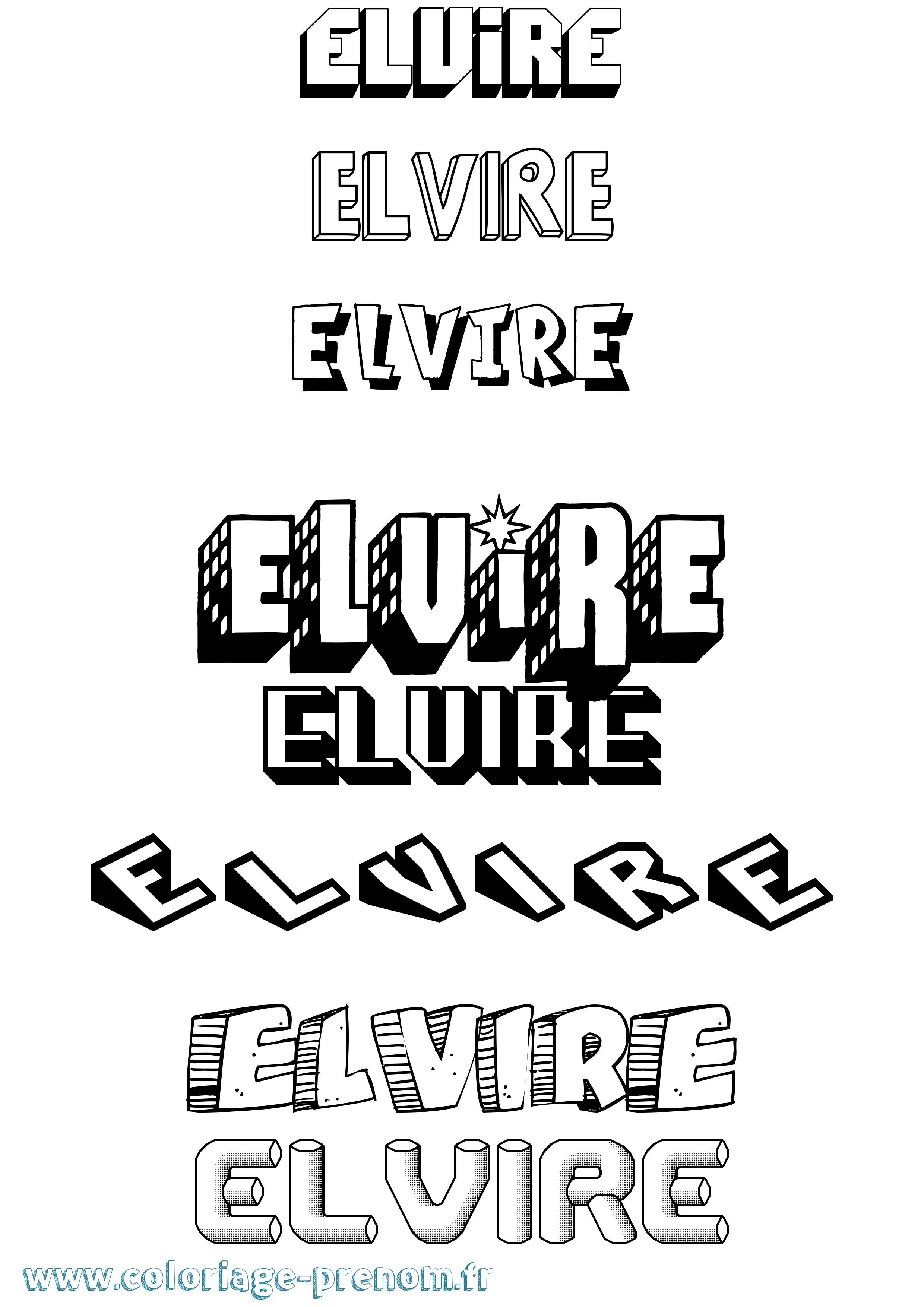 Coloriage Elvire Coloriage prénom Elvire