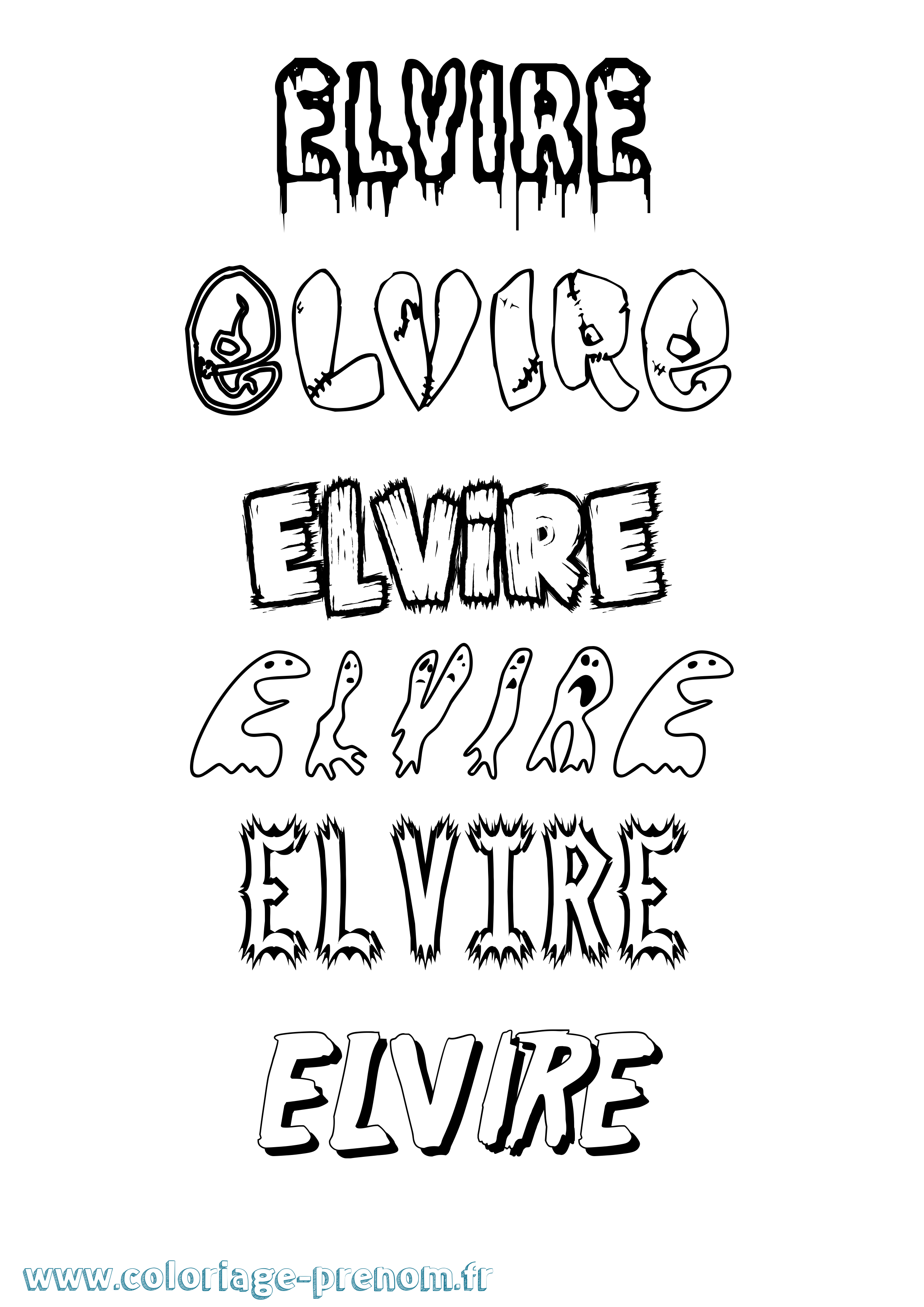 Coloriage Elvire Coloriage prénom Elvire