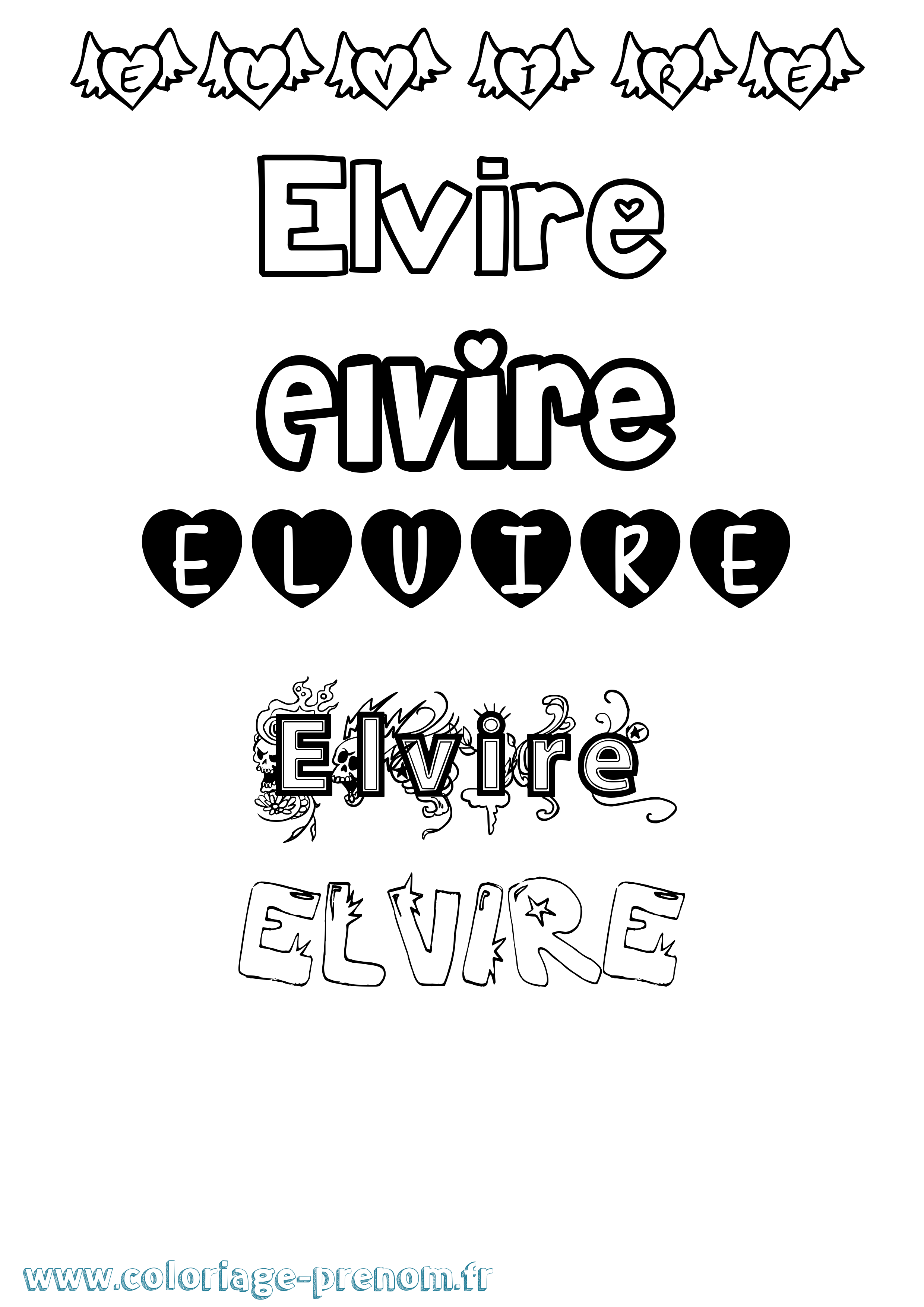 Coloriage Elvire Coloriage prénom Elvire