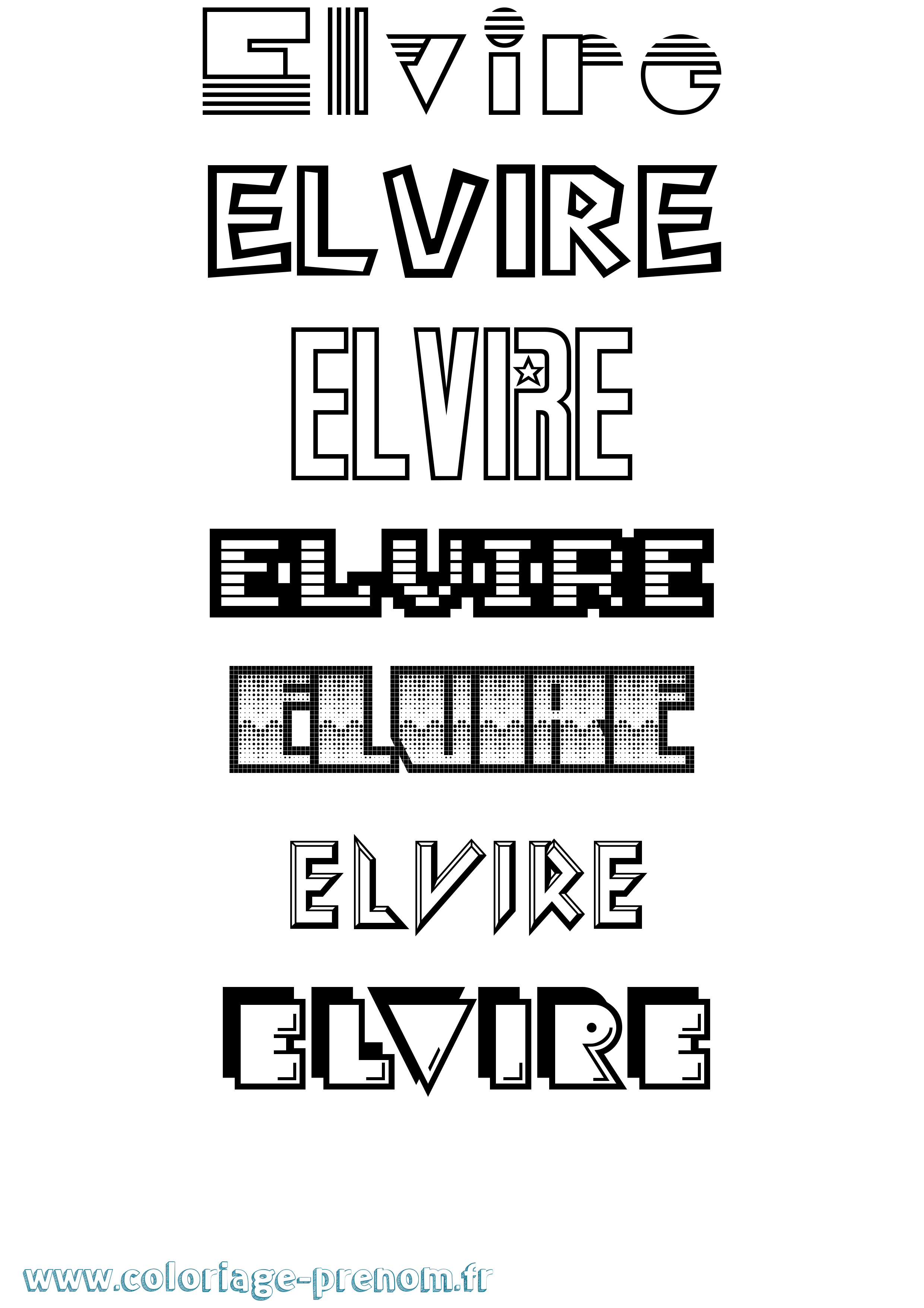 Coloriage Elvire Coloriage prénom Elvire