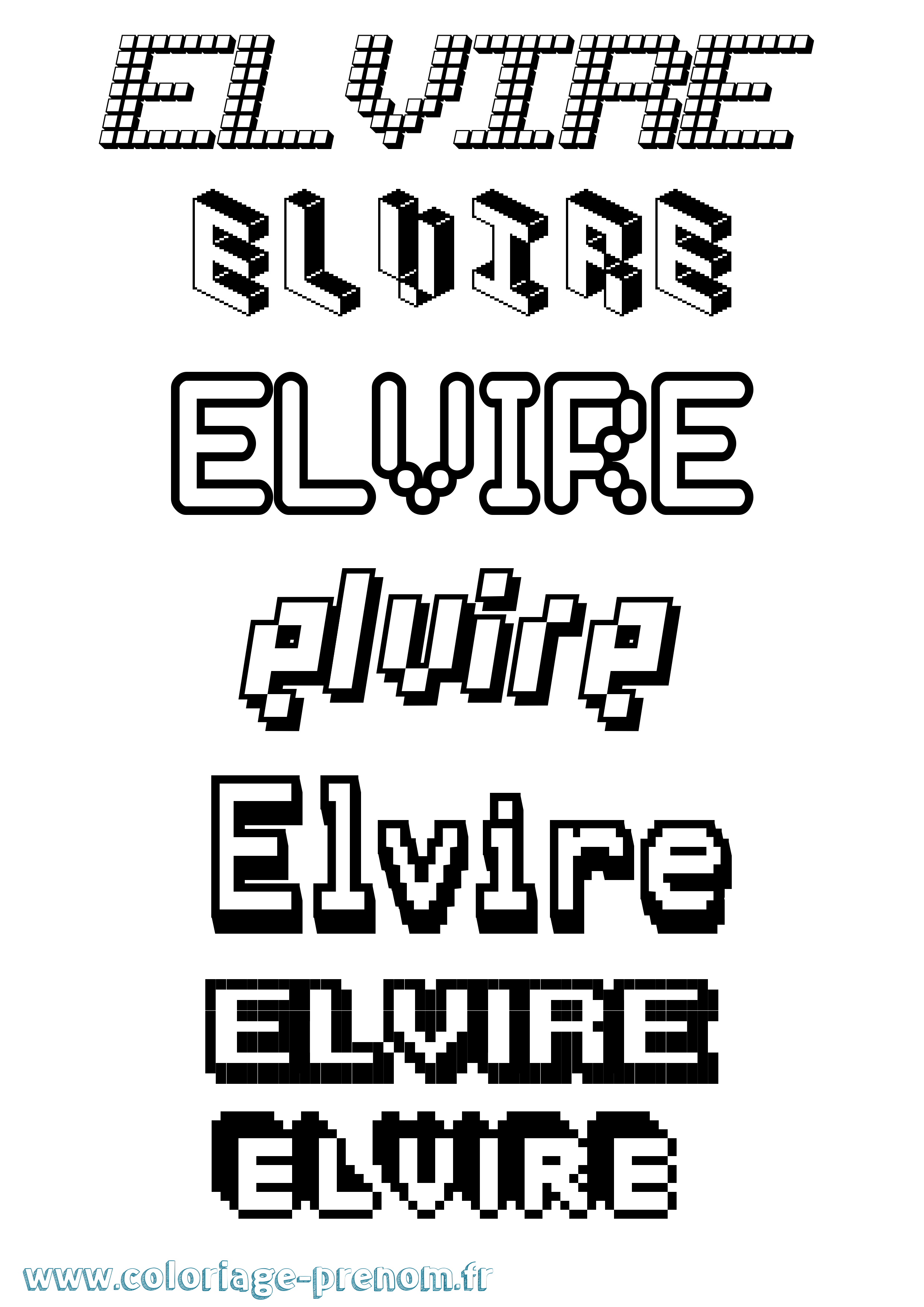 Coloriage Elvire Coloriage prénom Elvire