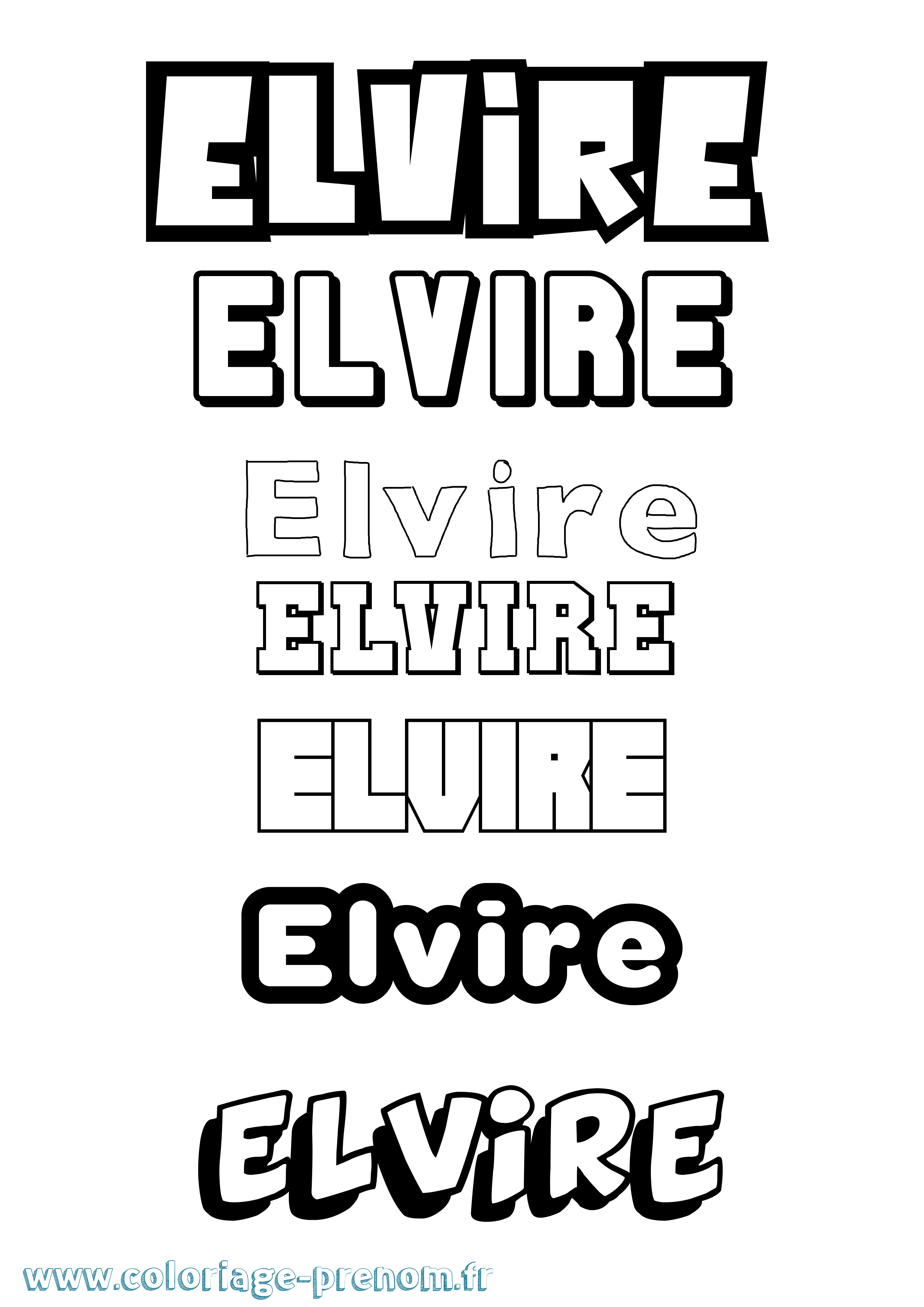 Coloriage prénom Elvire