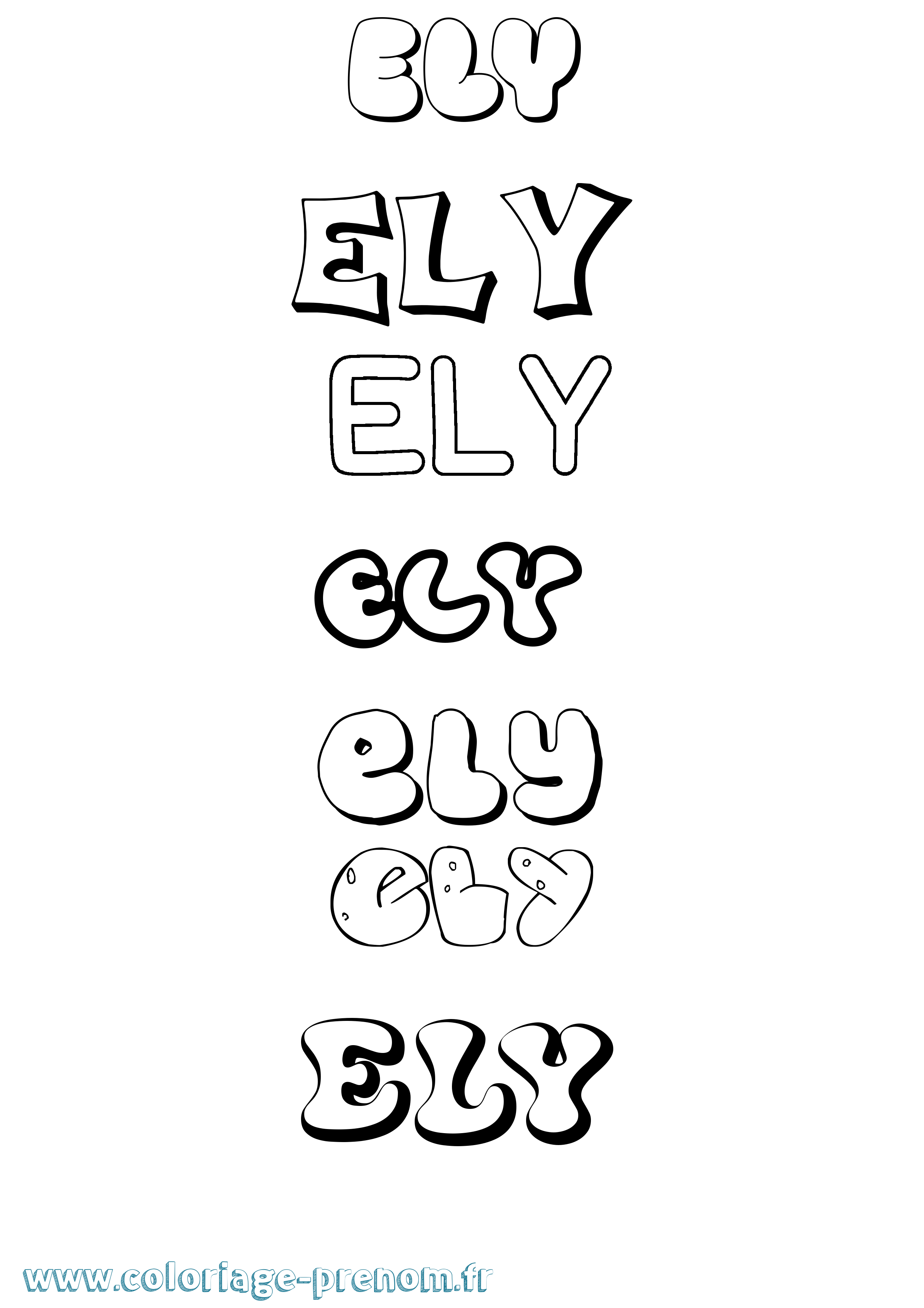 Coloriage Ely Bubble Coloriage prénom Ely Bubble