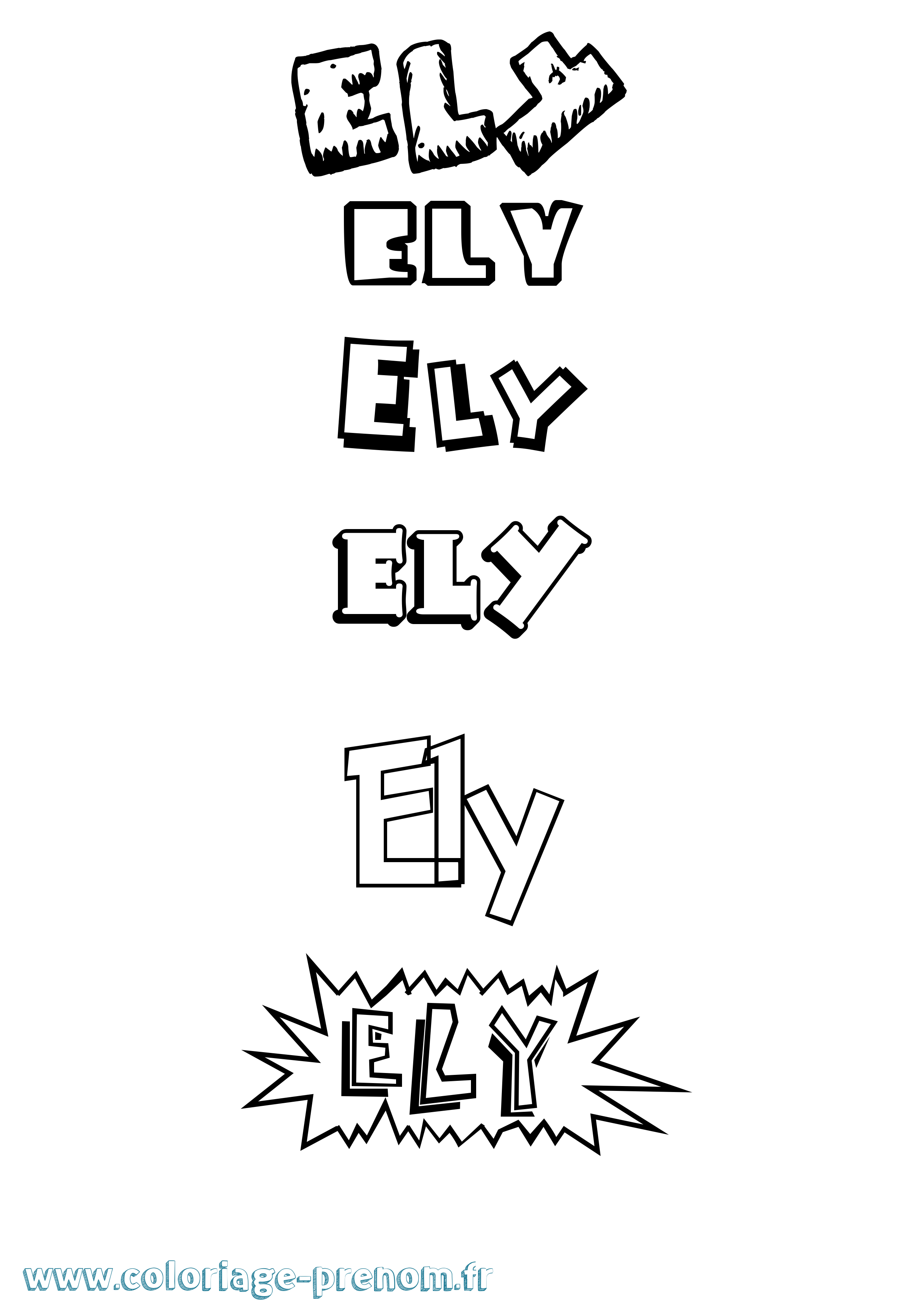 Coloriage Ely Dessin Animé Coloriage prénom Ely Dessin Animé