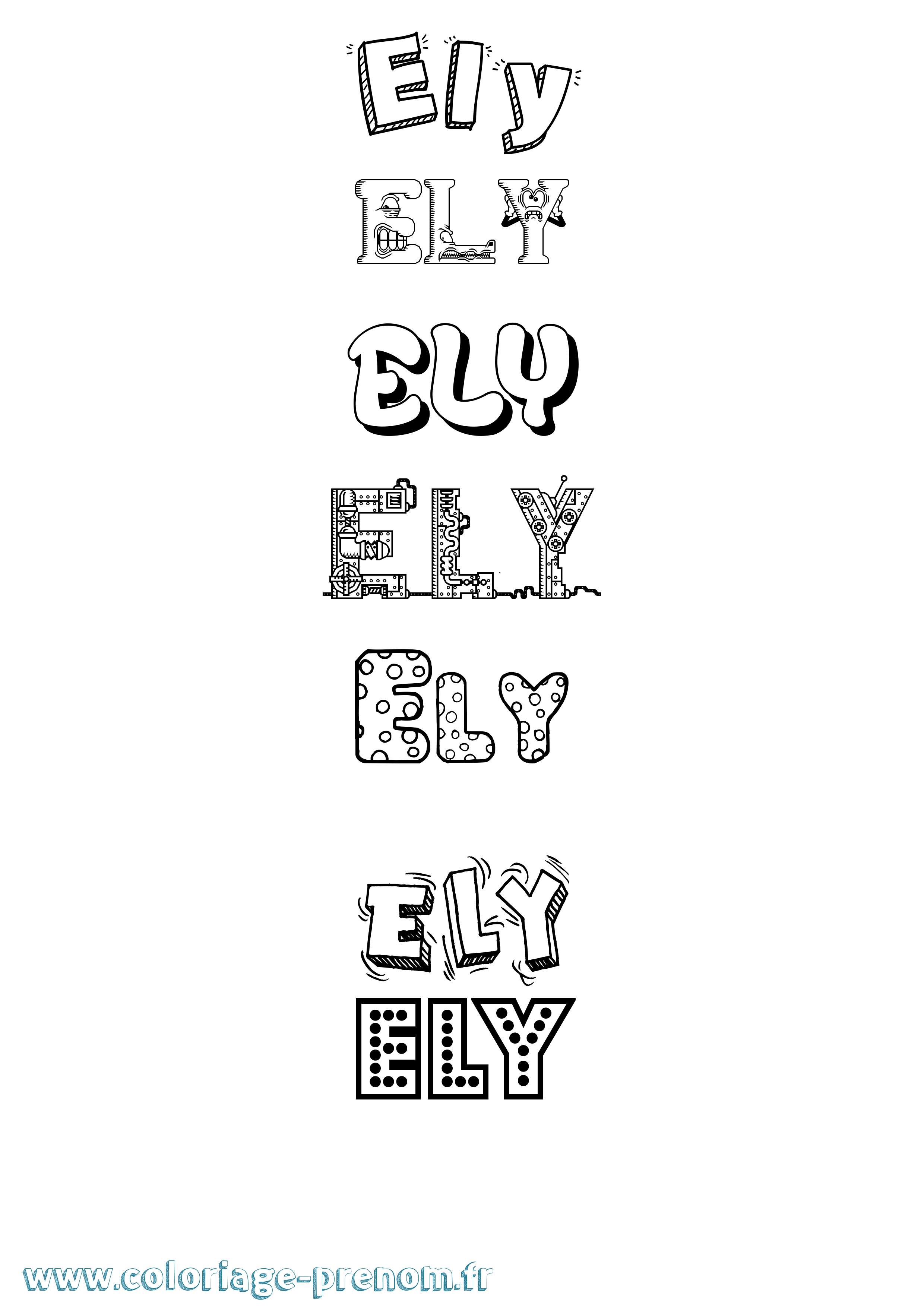 Coloriage Ely Fun Coloriage prénom Ely Fun