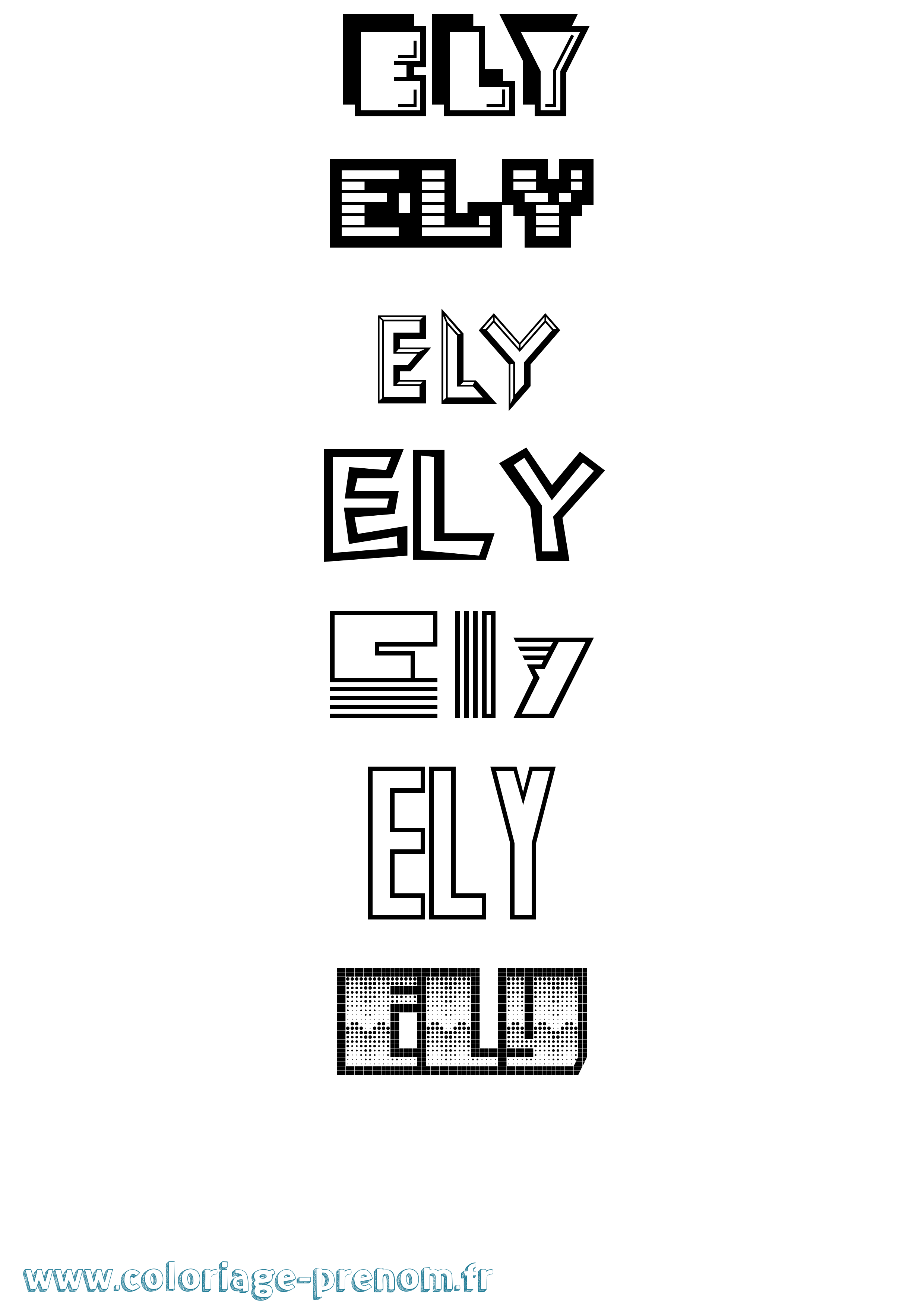 Coloriage Ely Jeux Vidéos Coloriage prénom Ely Jeux Vidéos