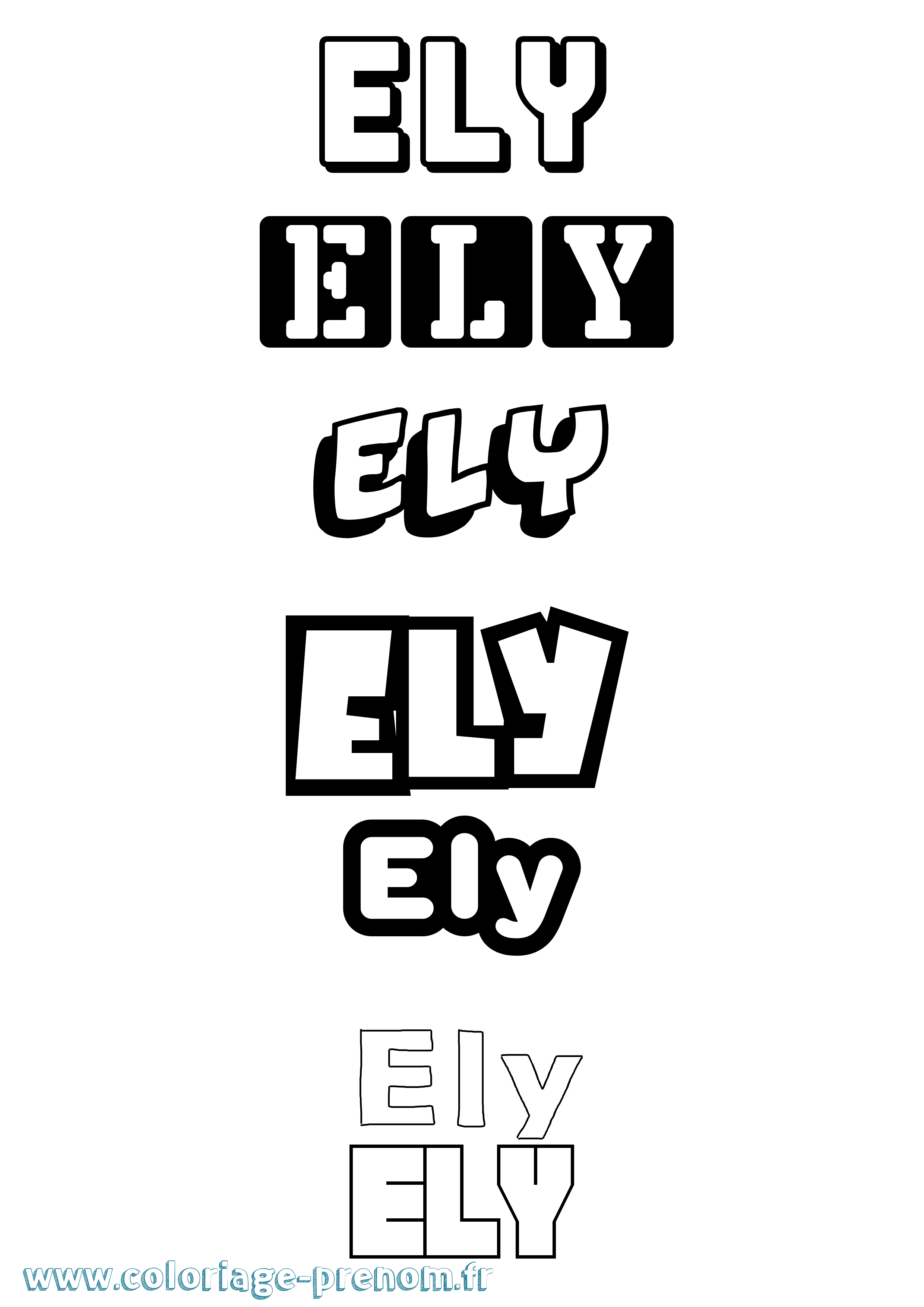 Coloriage prénom Ely Simple