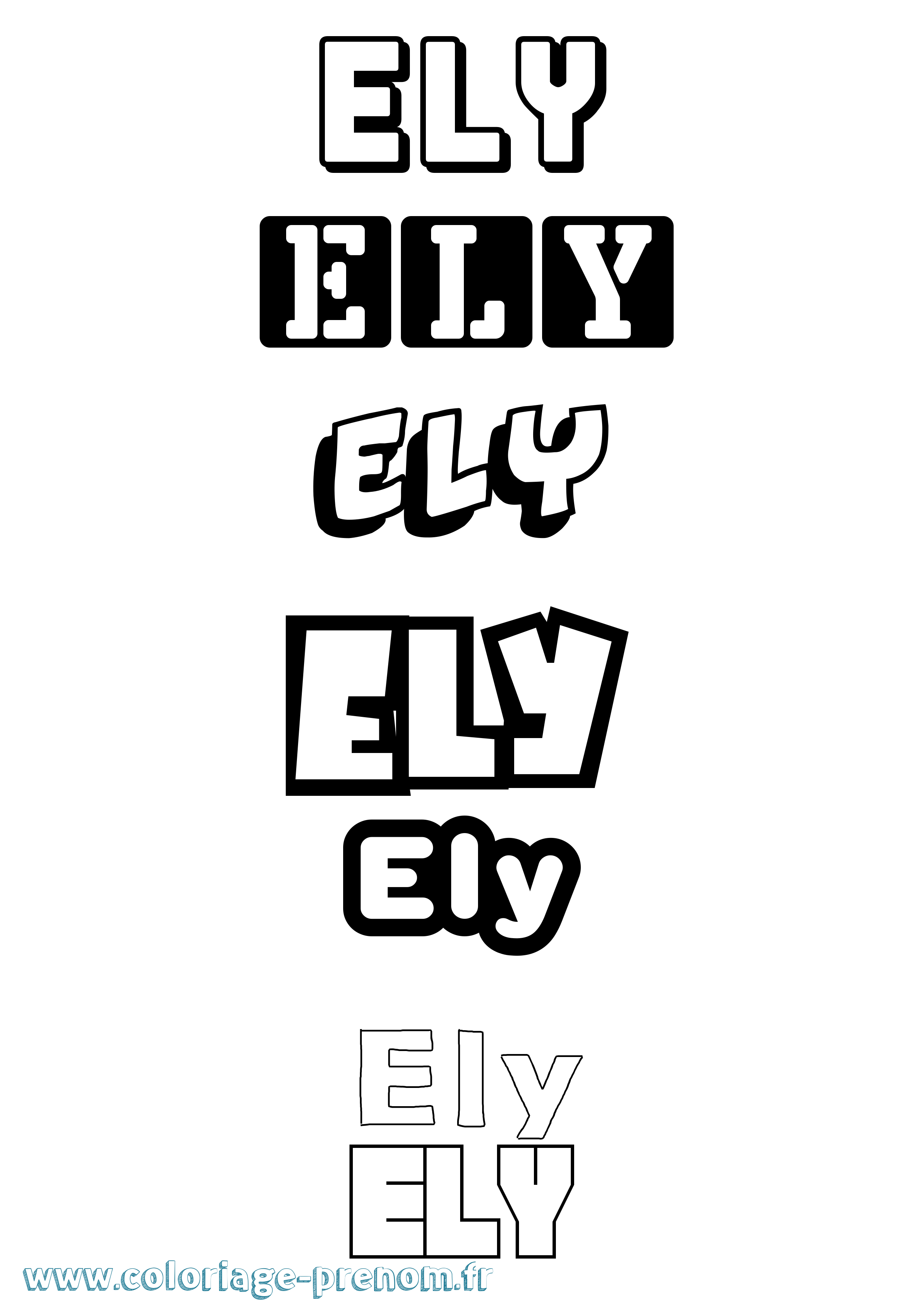 Coloriage Ely Simple Coloriage prénom Ely Simple