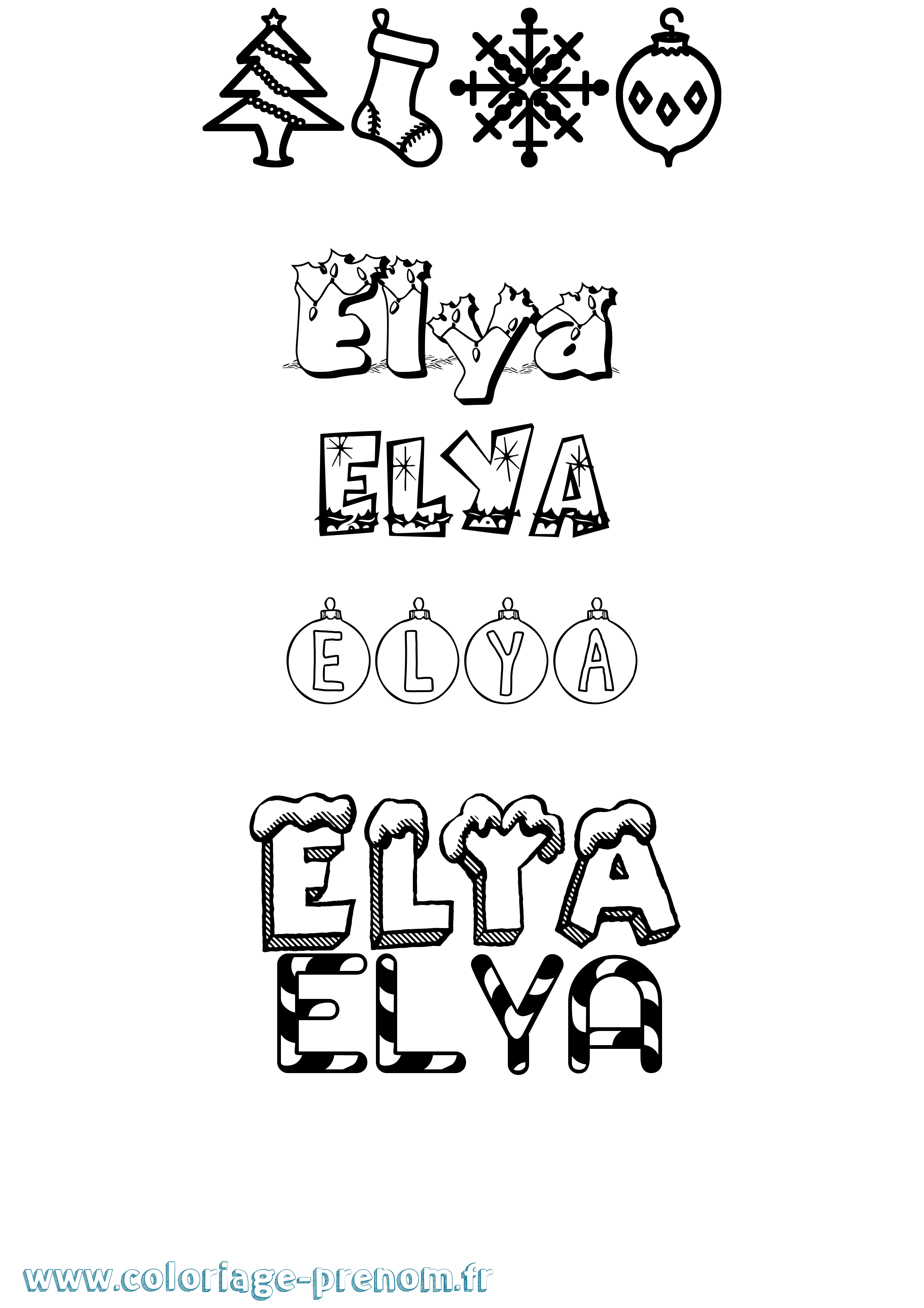 Coloriage Elya Coloriage prénom Elya