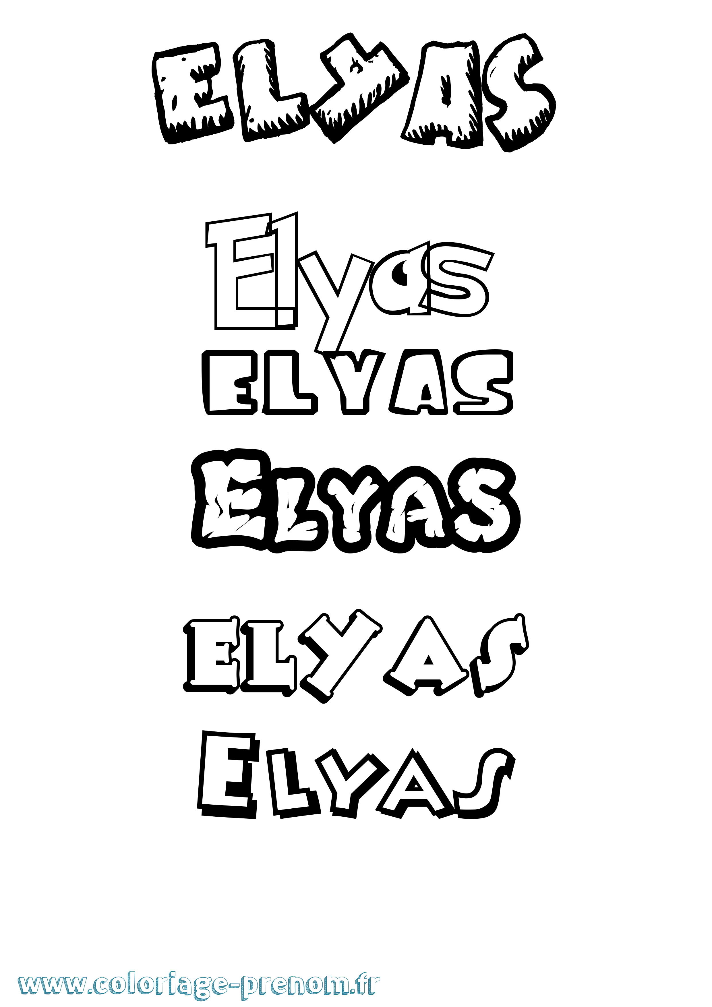Coloriage Elyas Coloriage prénom Elyas