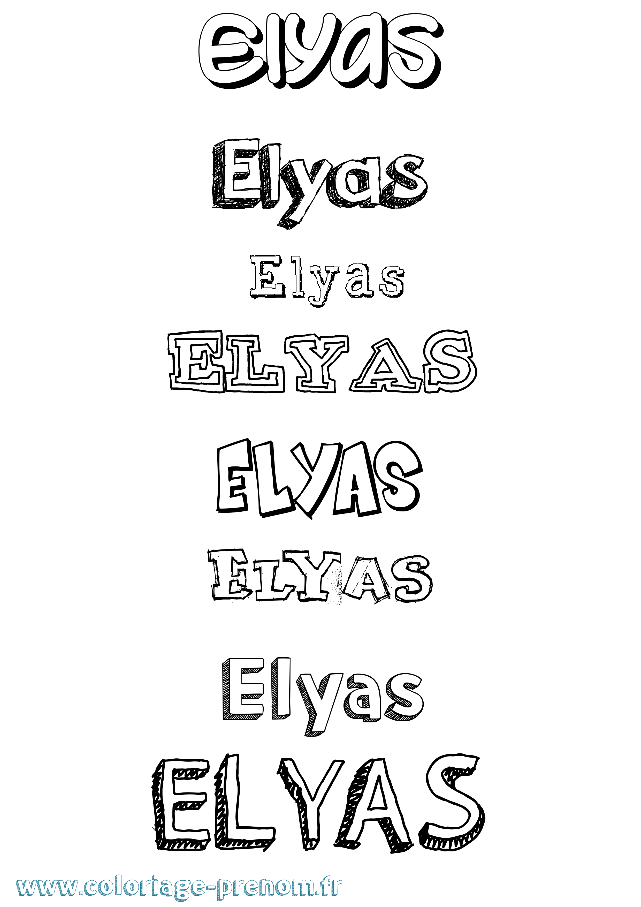 Coloriage prénom Elyas Dessiné