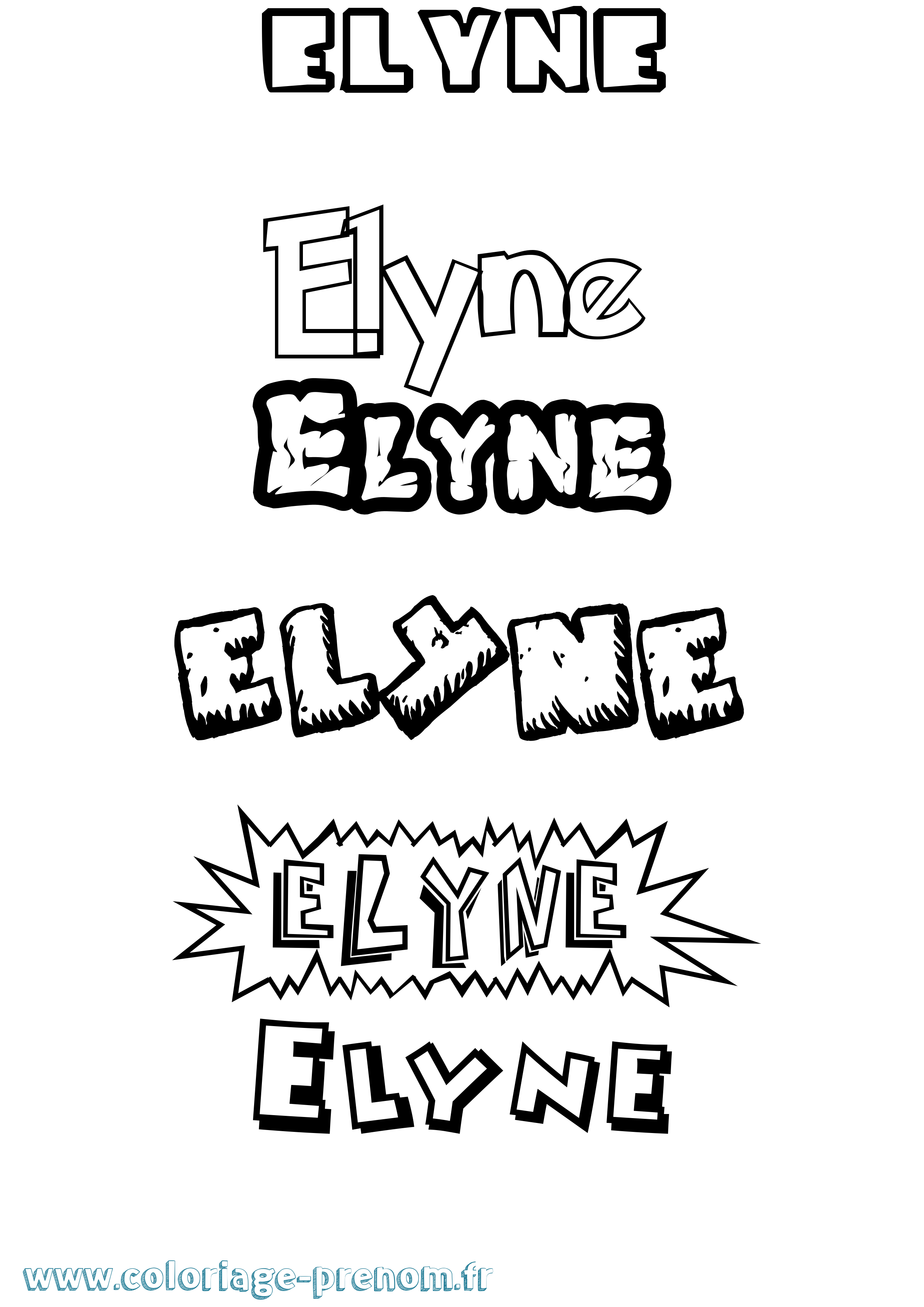 Coloriage prénom Elyne Dessin Animé