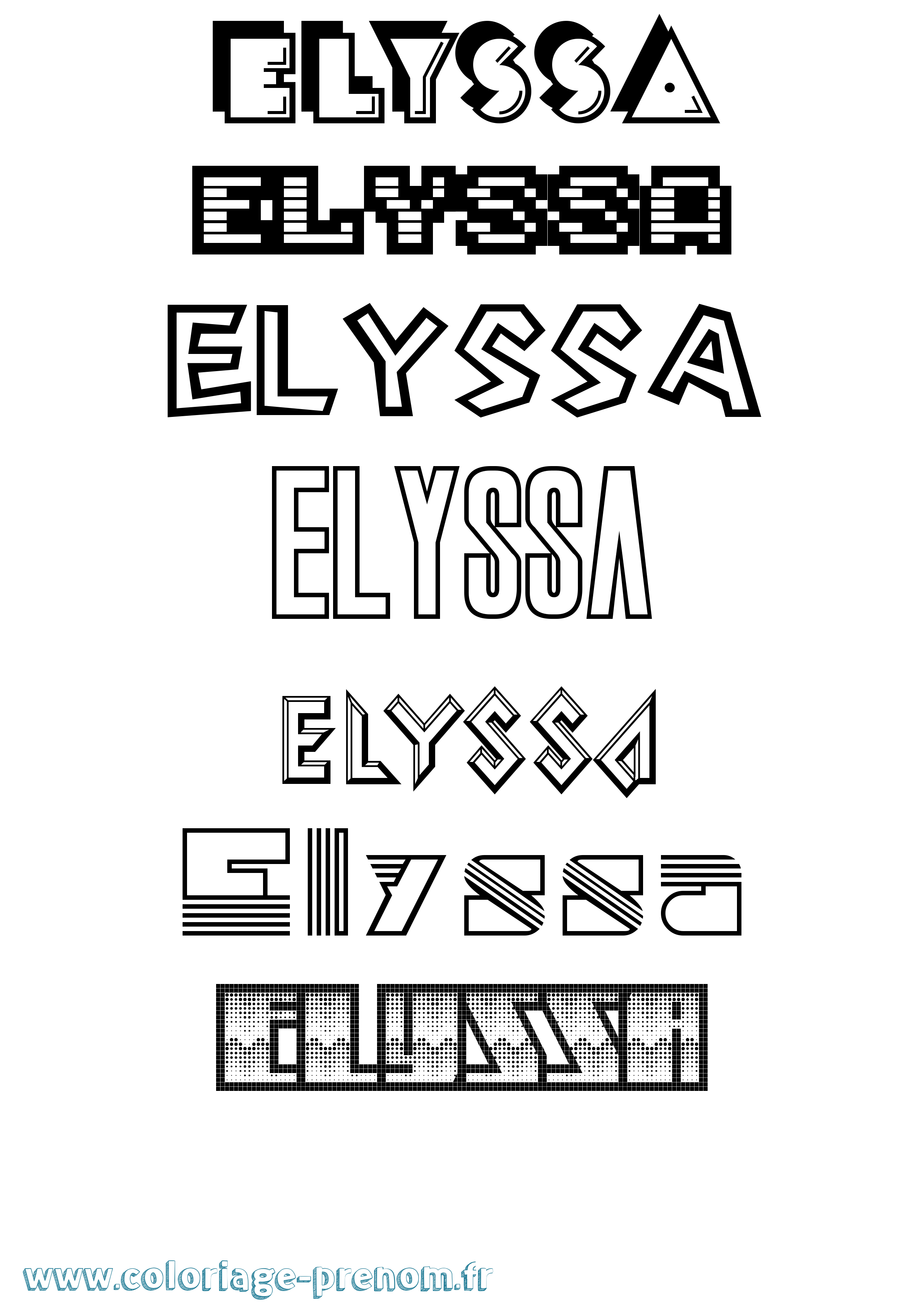 Coloriage prénom Elyssa
