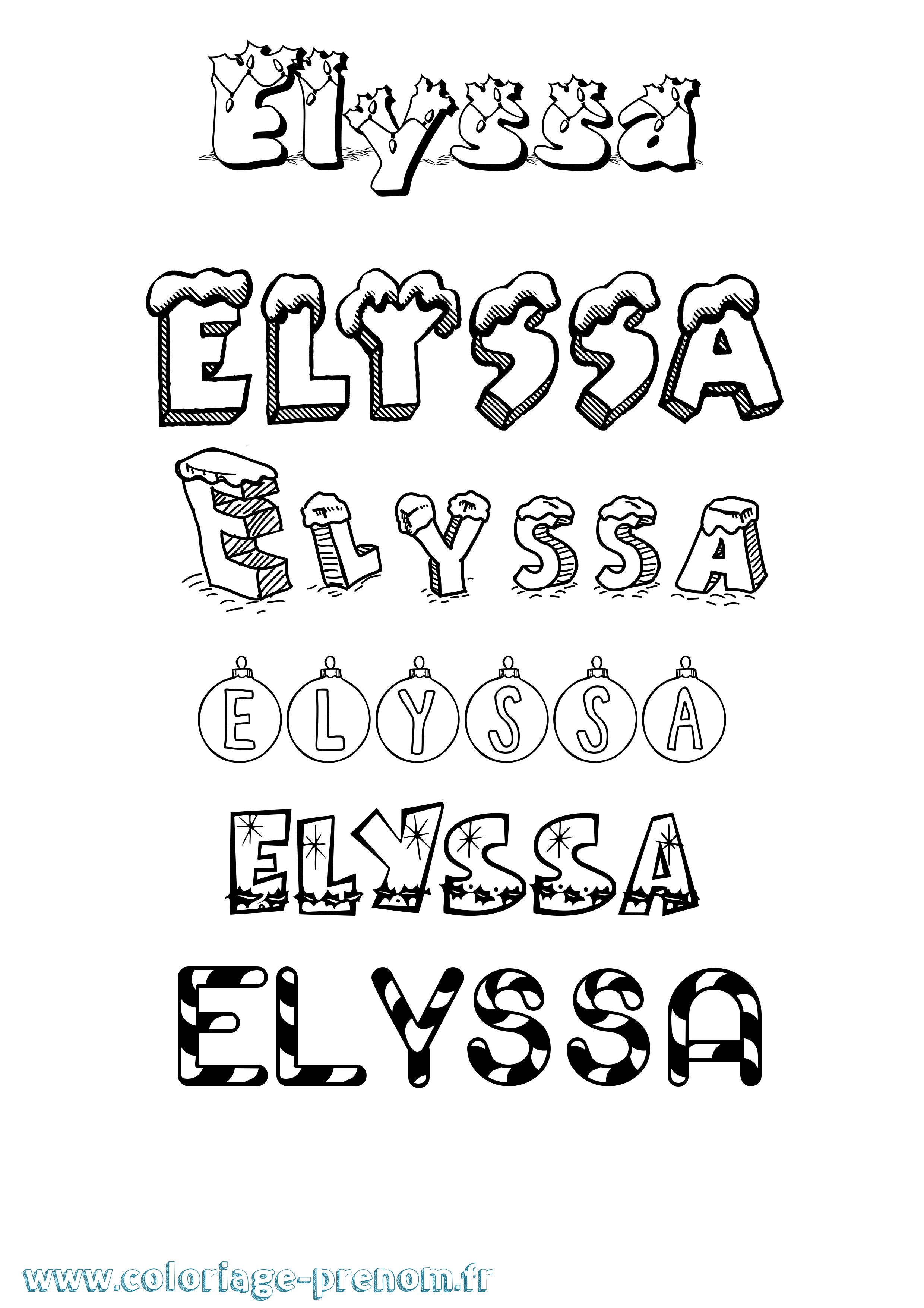 Coloriage prénom Elyssa