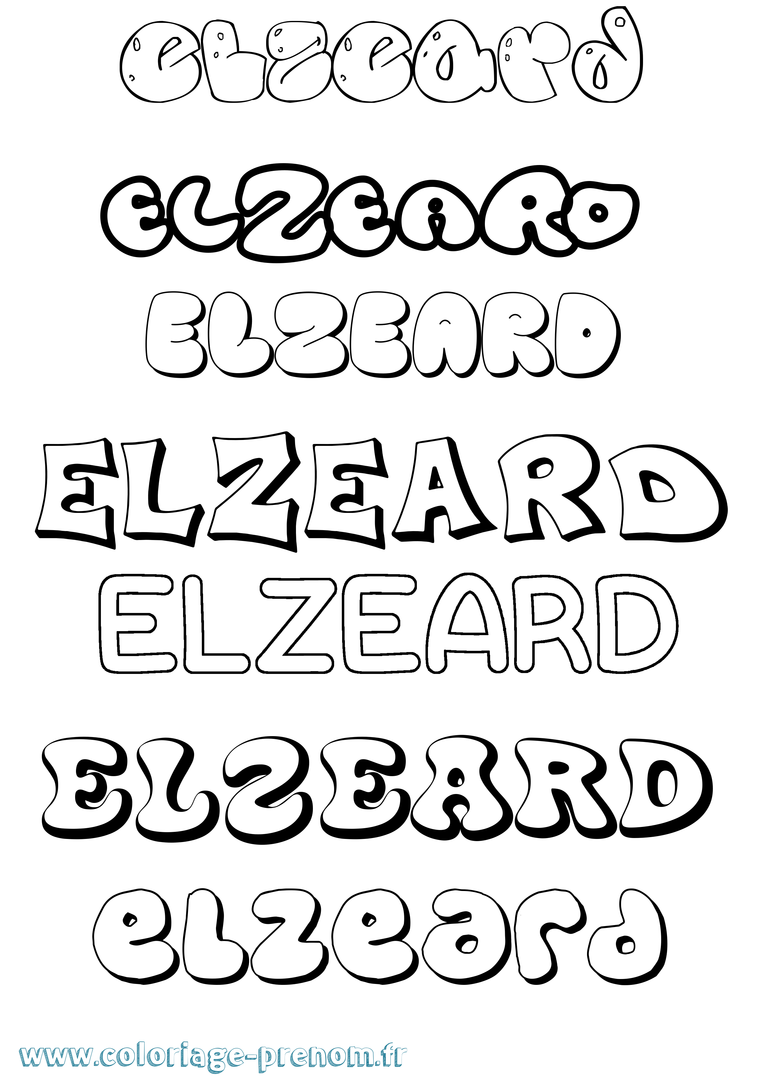 Coloriage Elzeard Bubble Coloriage prénom Elzeard Bubble
