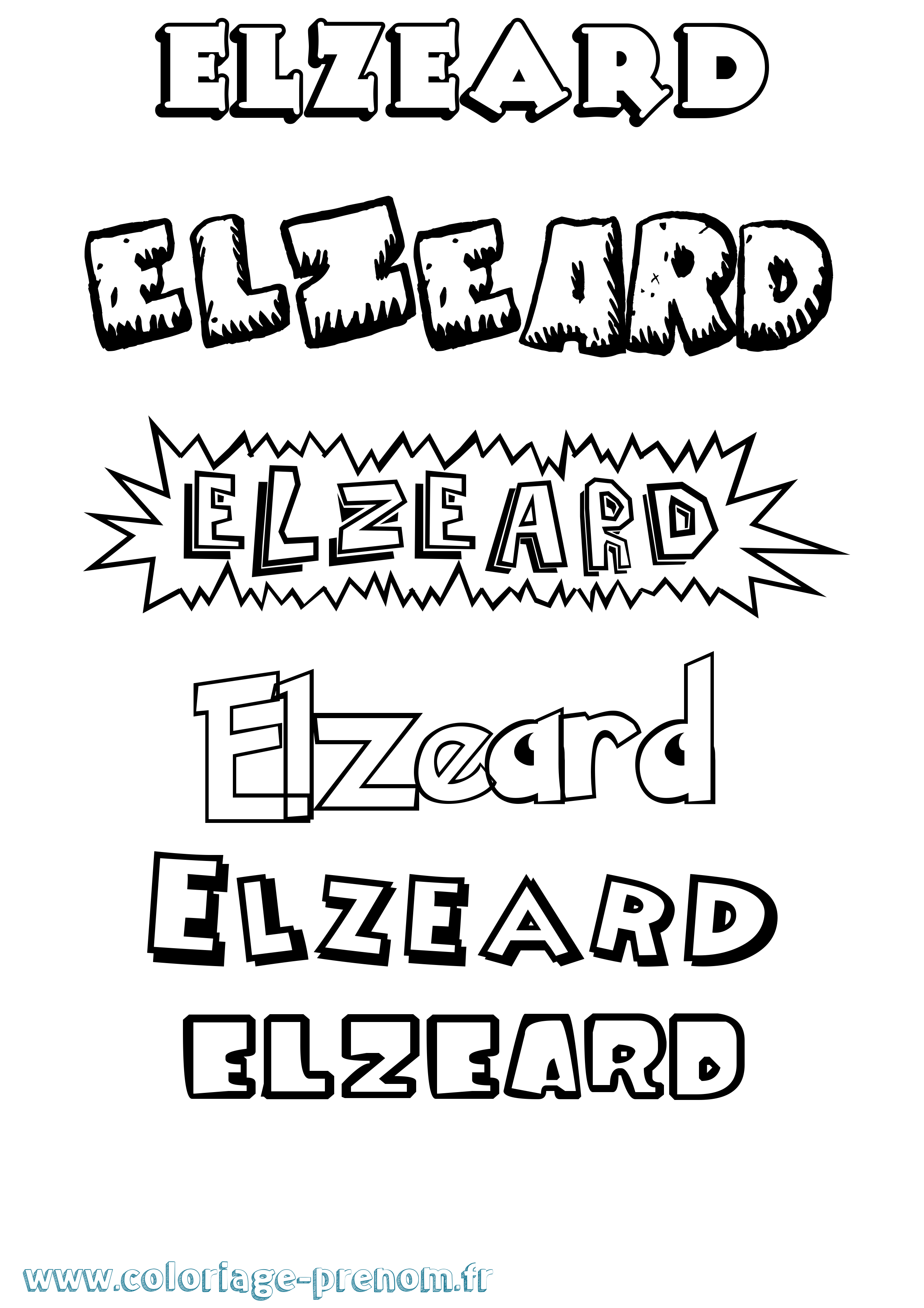 Coloriage Elzeard Dessin Animé Coloriage prénom Elzeard Dessin Animé