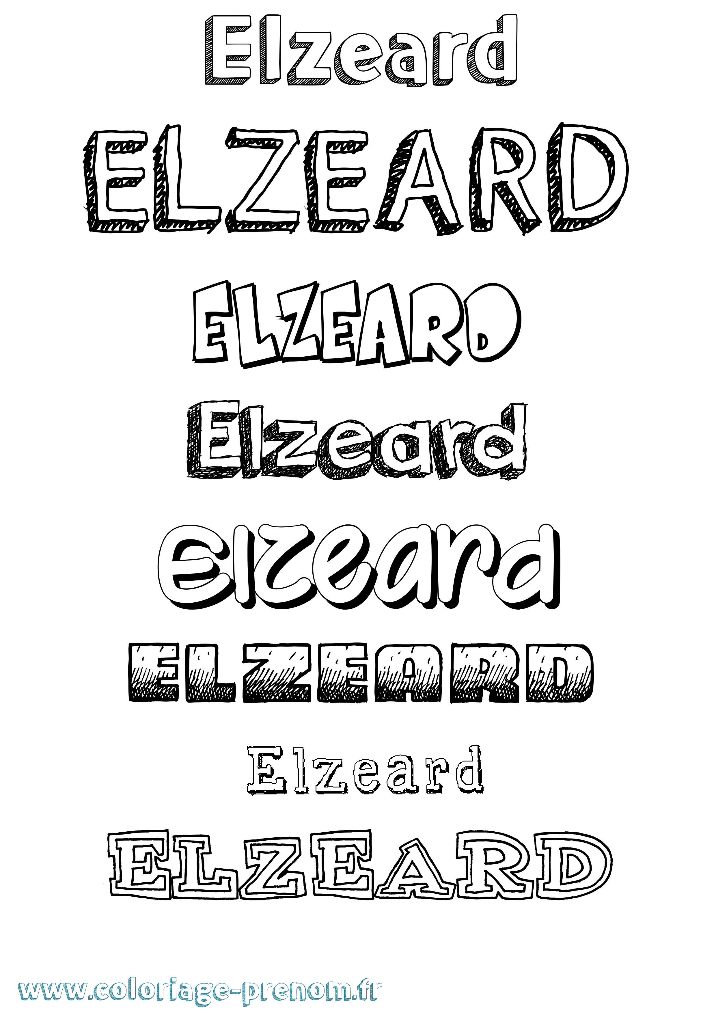 Coloriage Elzeard Dessiné Coloriage prénom Elzeard Dessiné