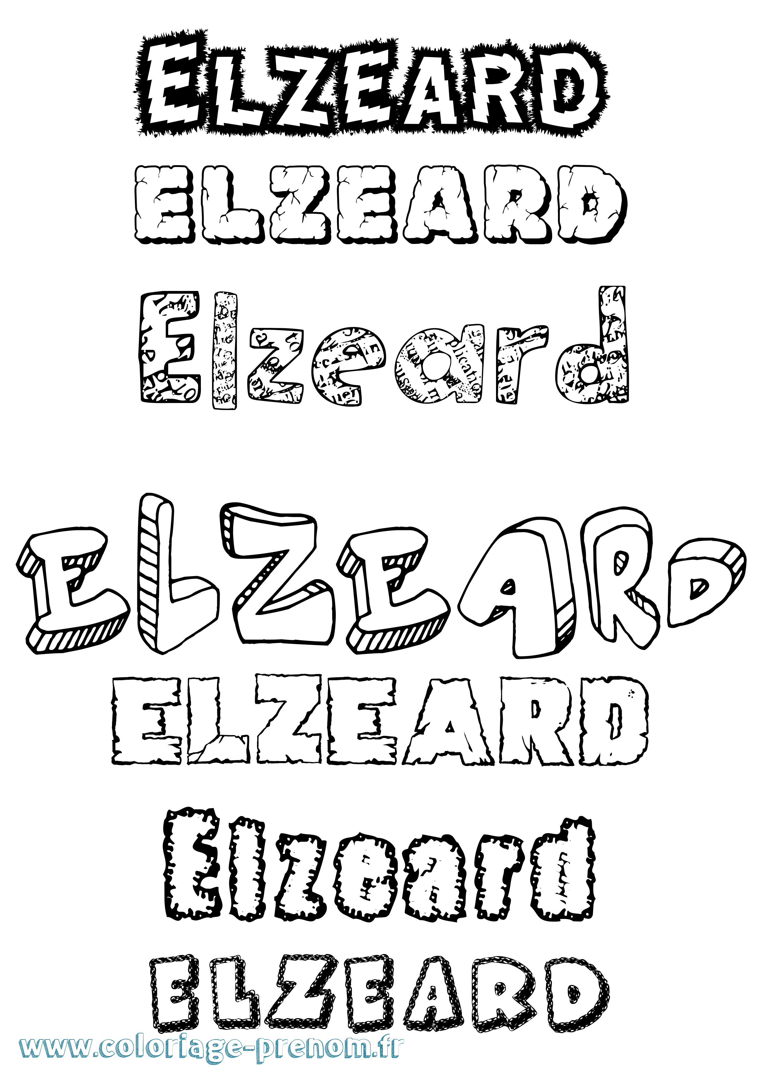Coloriage Elzeard Destructuré Coloriage prénom Elzeard Destructuré