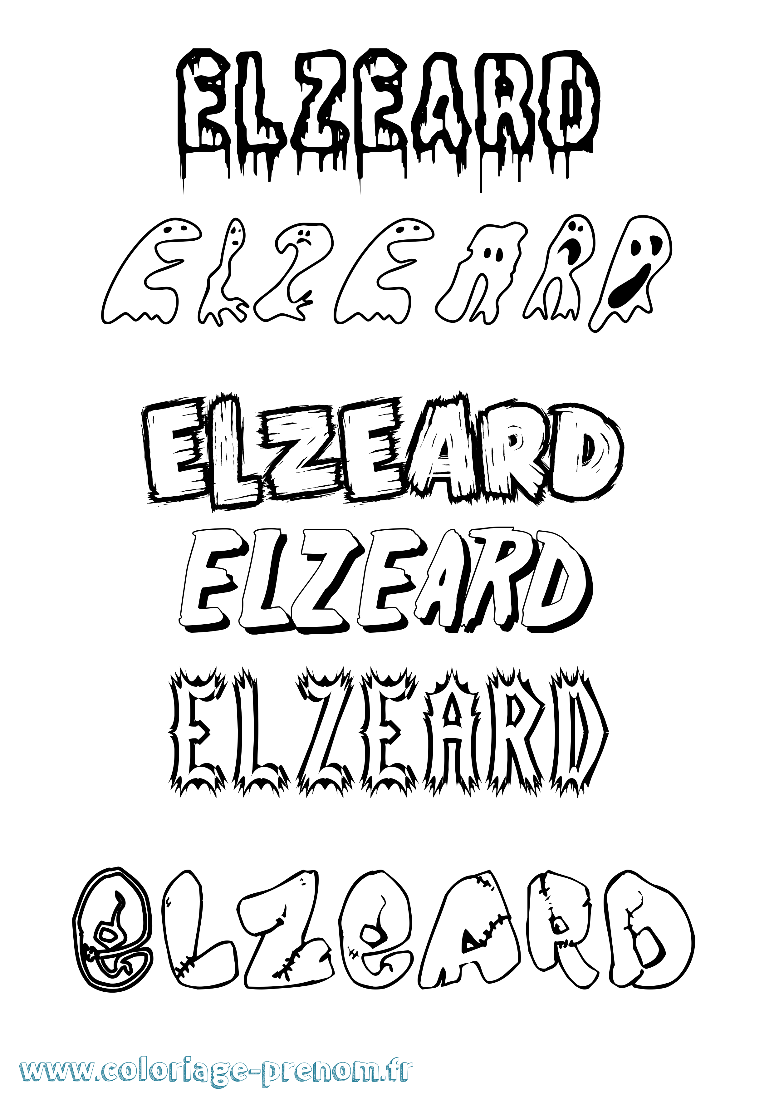 Coloriage prénom Elzeard Frisson