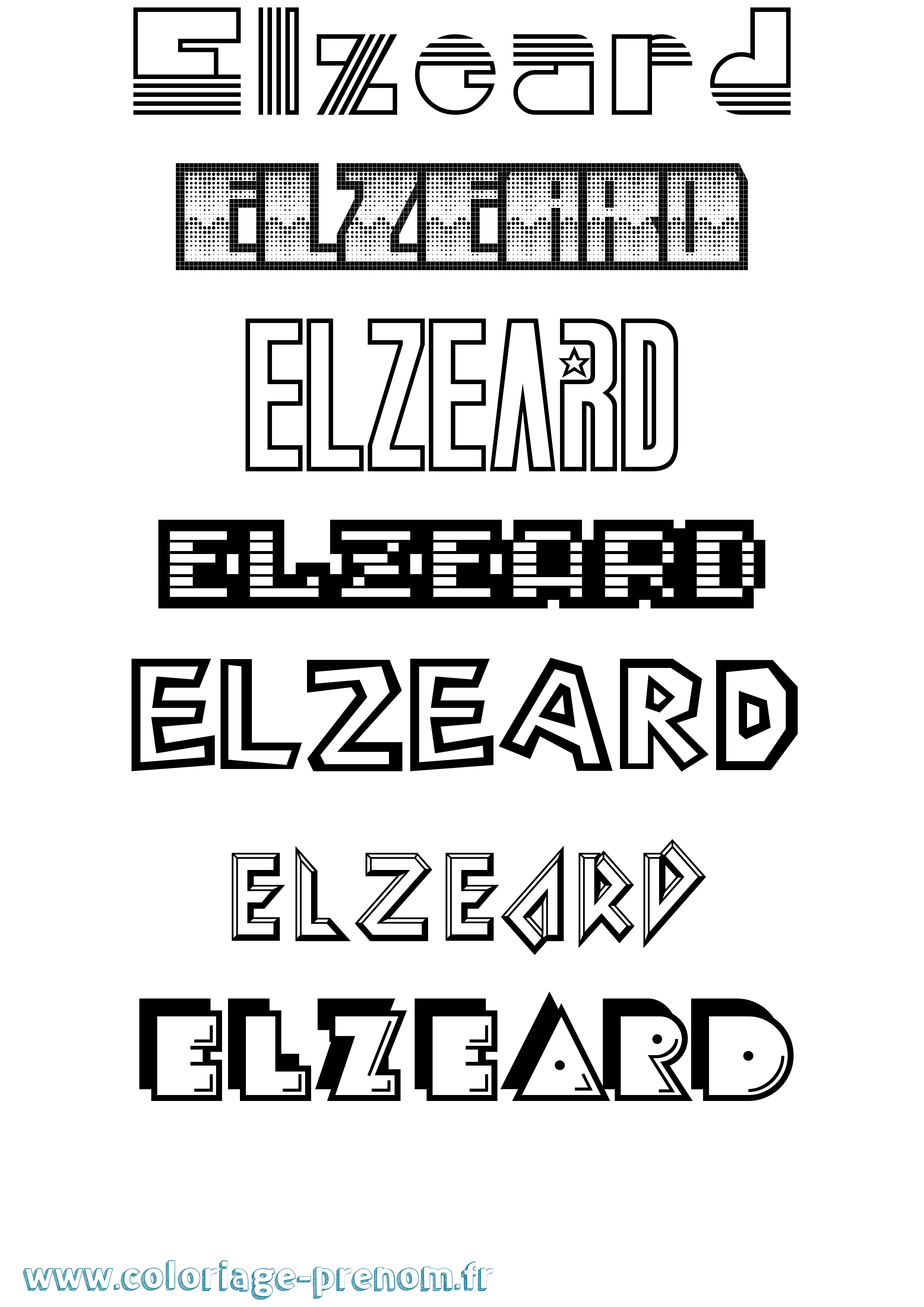 Coloriage Elzeard Jeux Vidéos Coloriage prénom Elzeard Jeux Vidéos