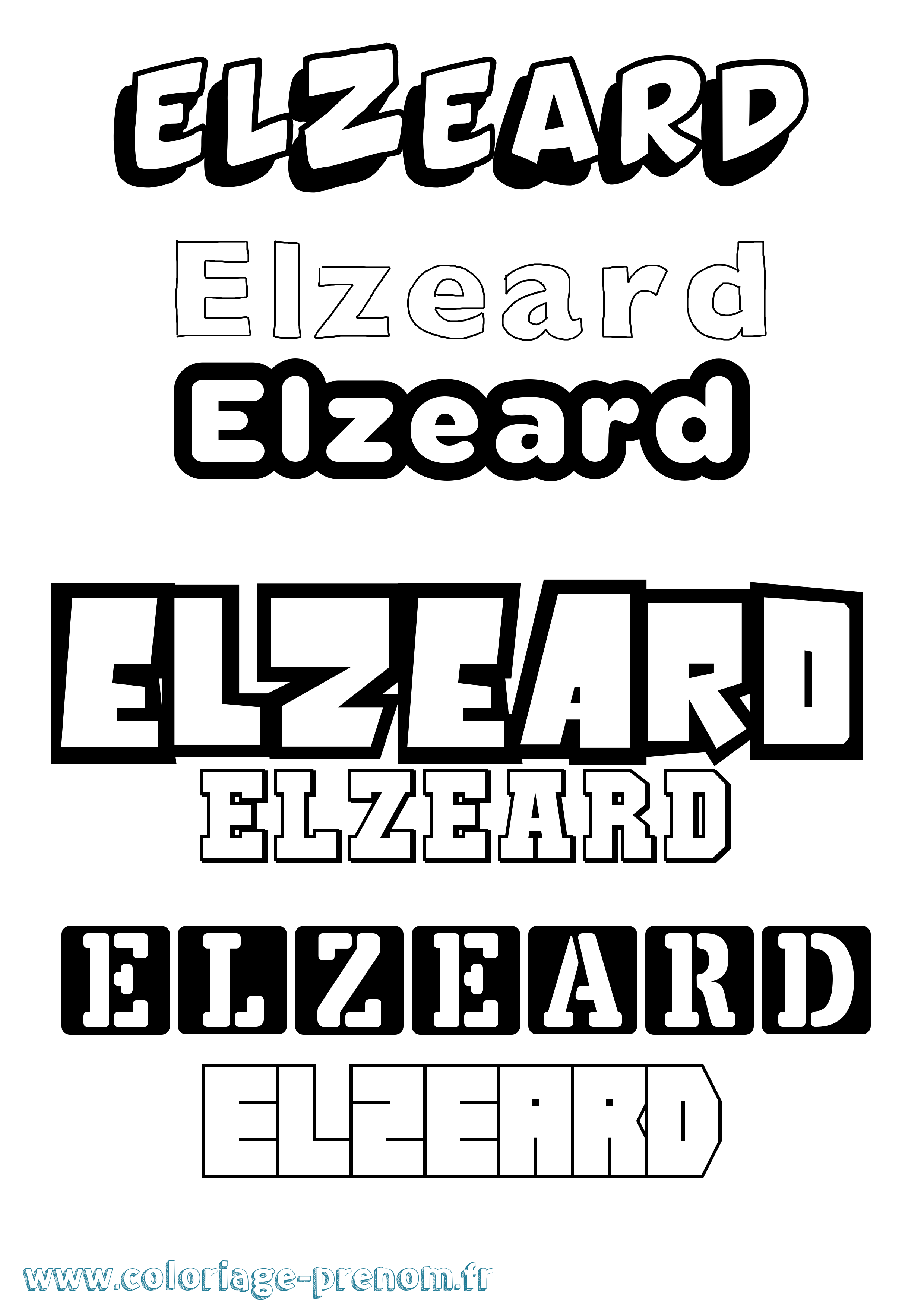 Coloriage prénom Elzeard Simple