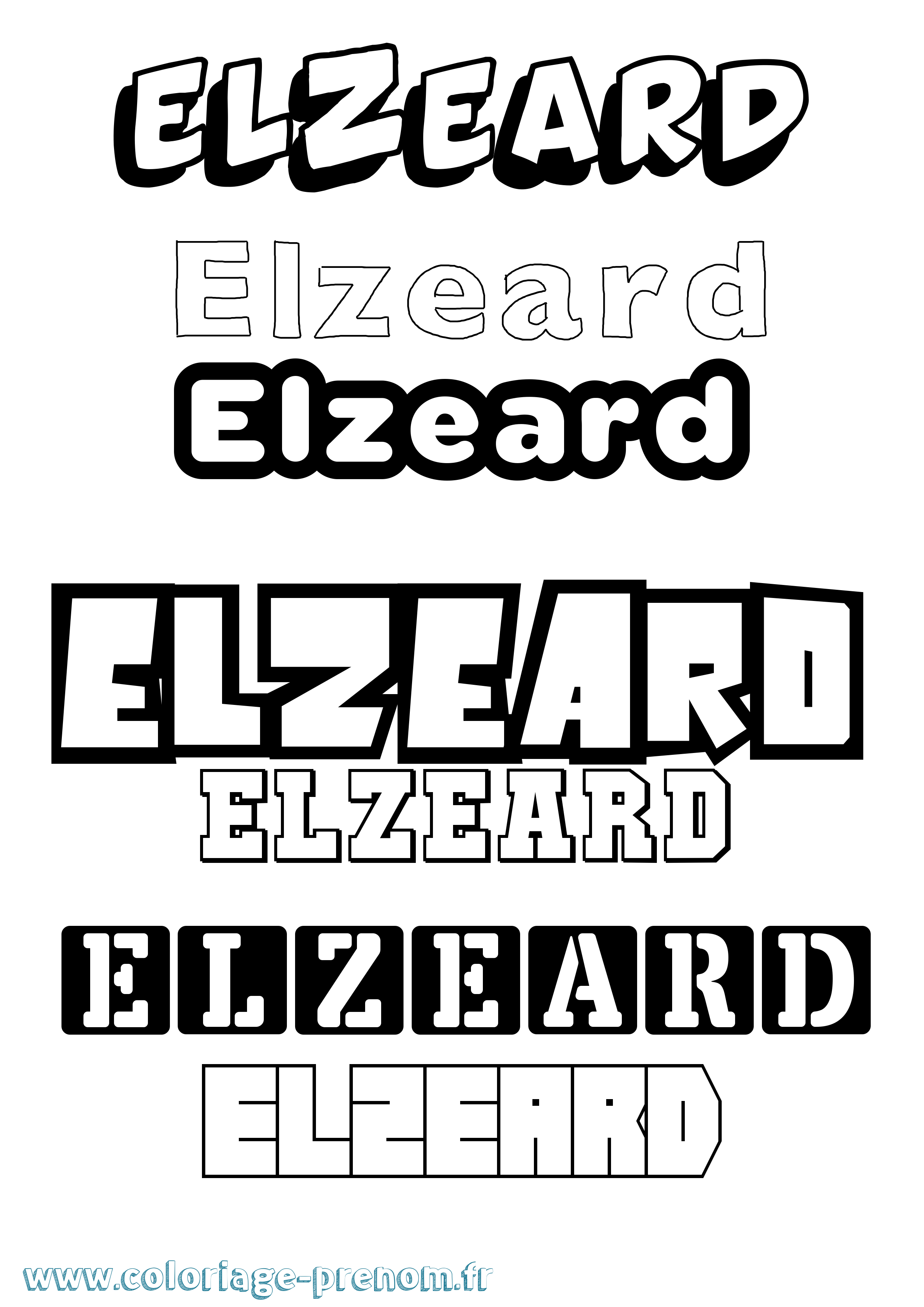 Coloriage Elzeard Simple Coloriage prénom Elzeard Simple