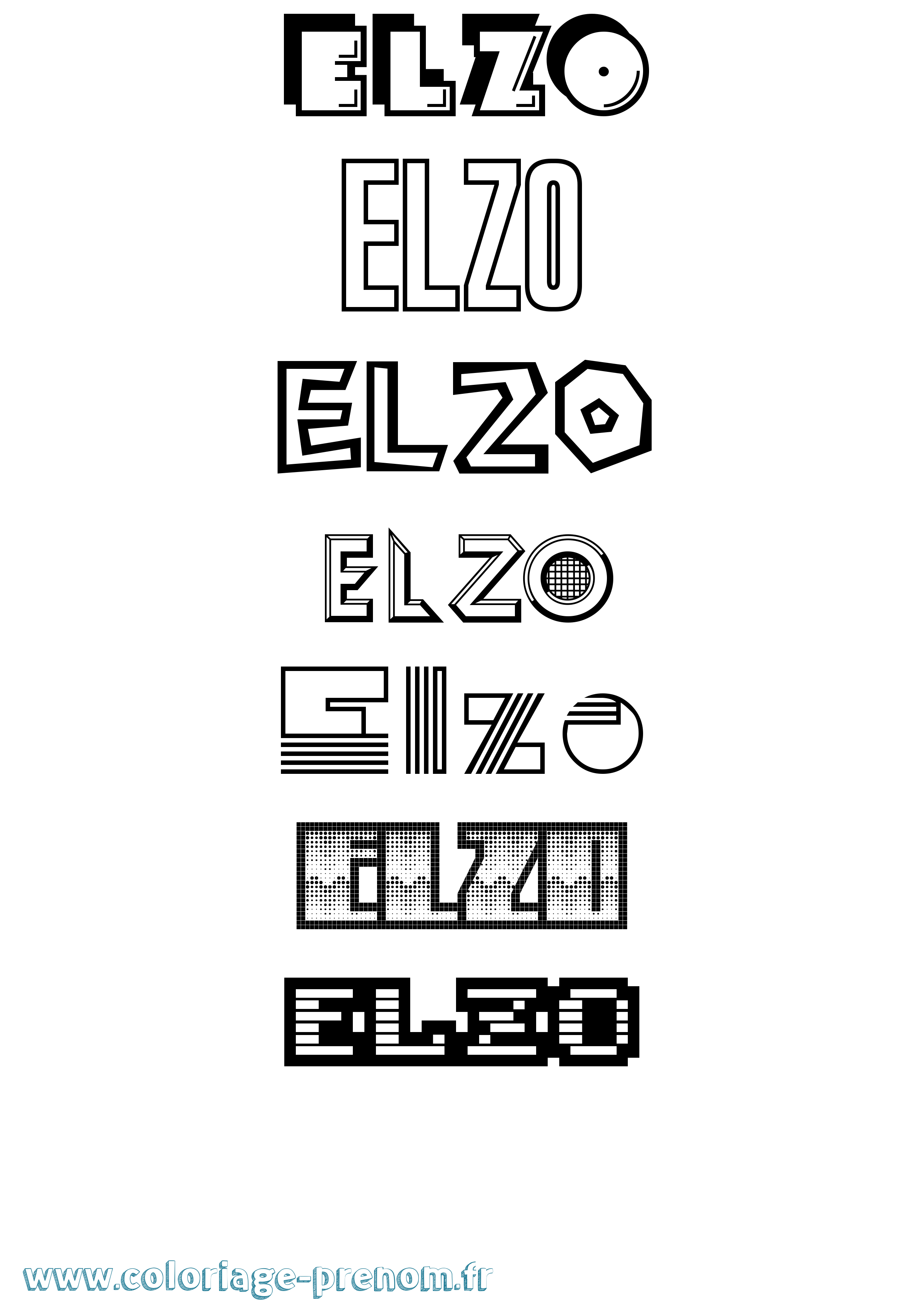 Coloriage Elzo Jeux Vidéos Coloriage prénom Elzo Jeux Vidéos