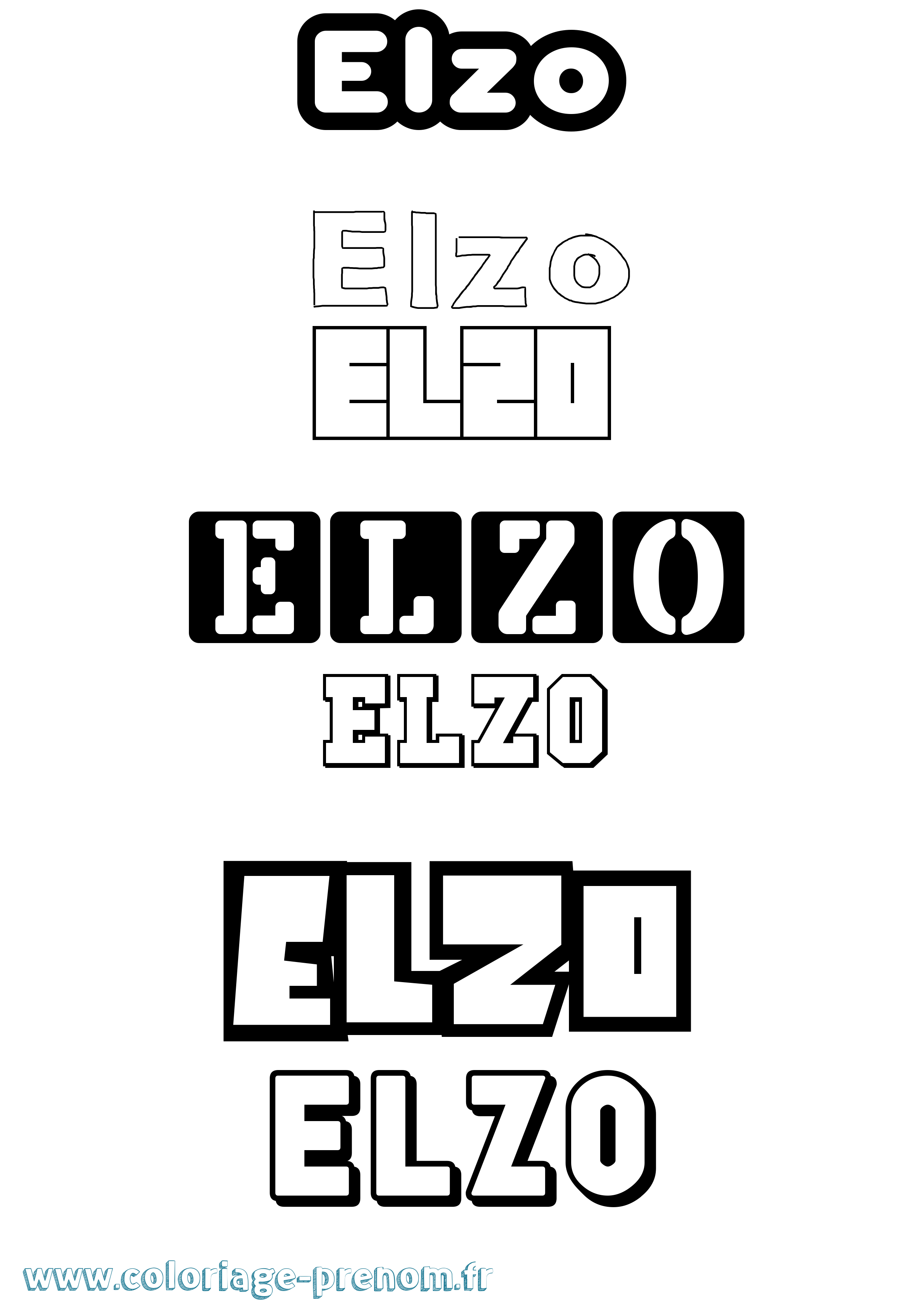 Coloriage prénom Elzo Simple