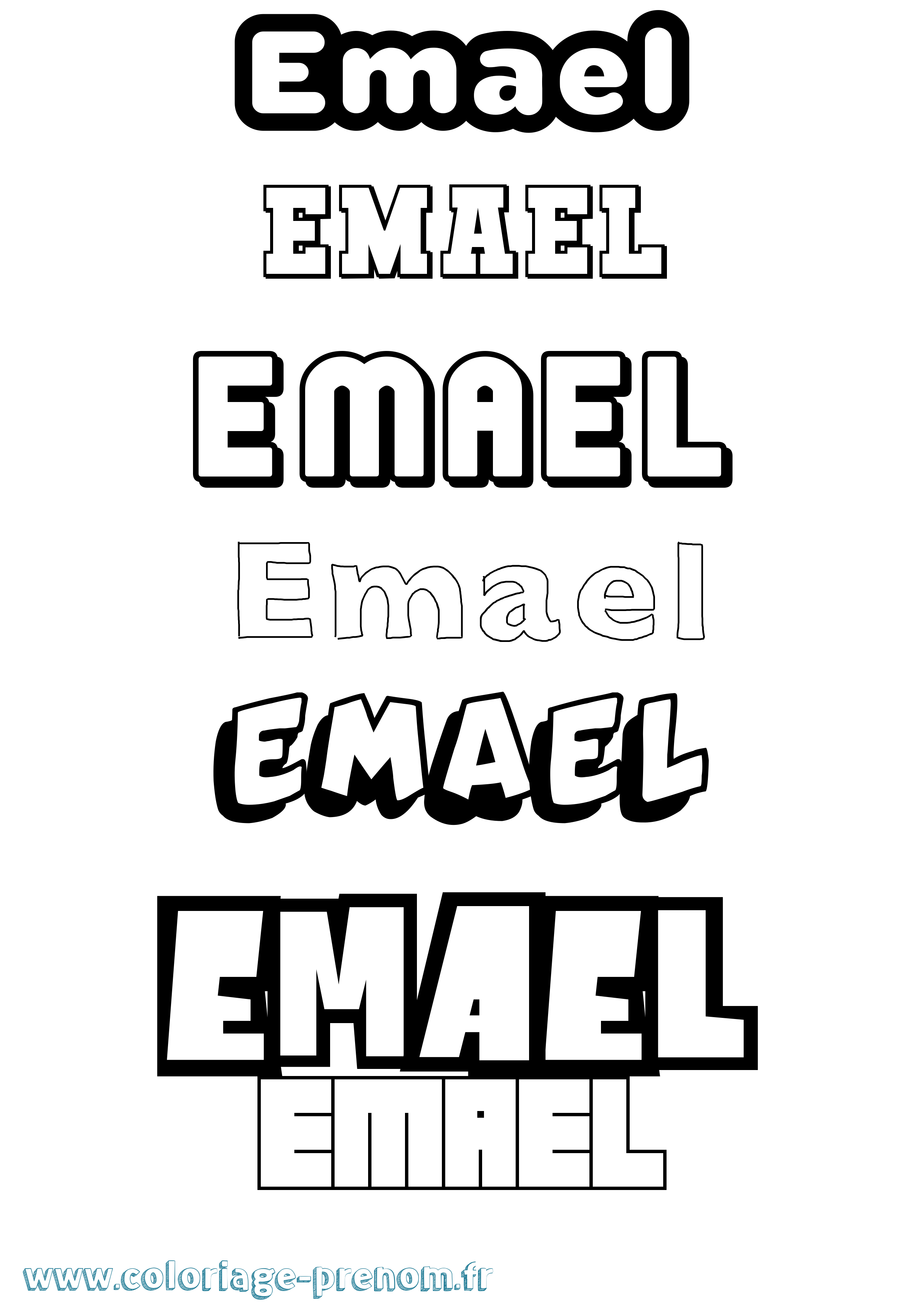Coloriage prénom Emael Simple