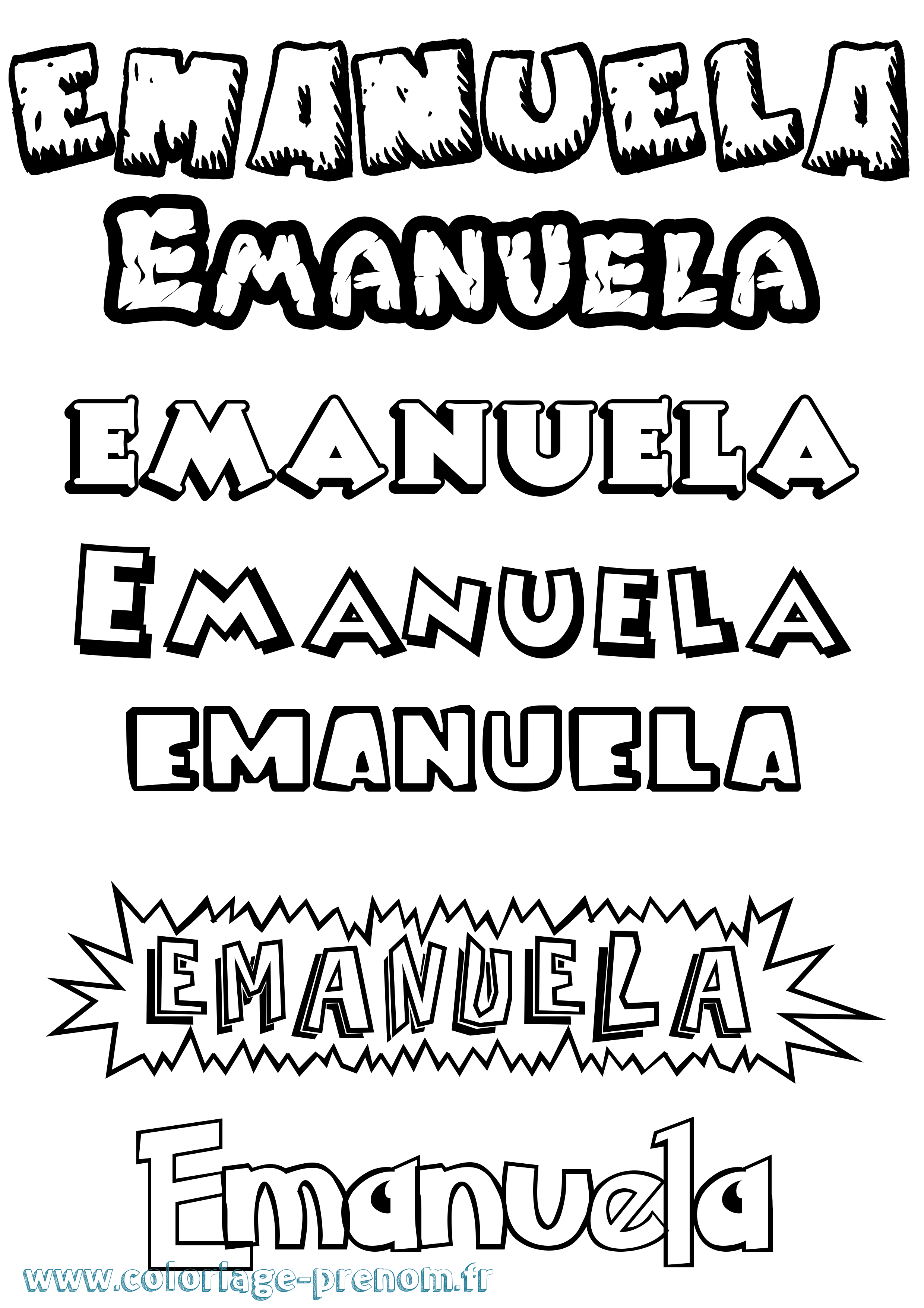 Coloriage prénom Emanuela Dessin Animé