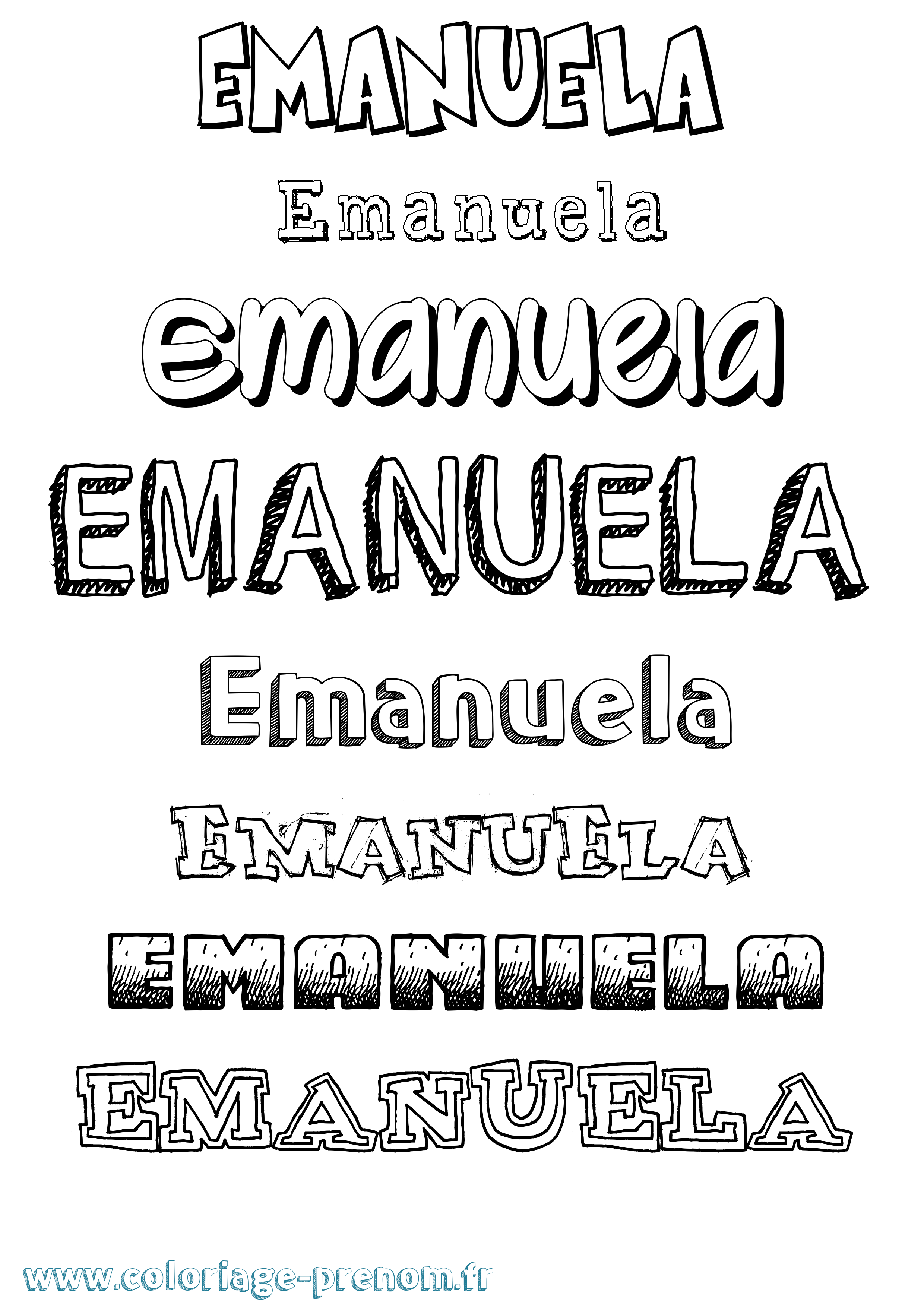 Coloriage prénom Emanuela Dessiné