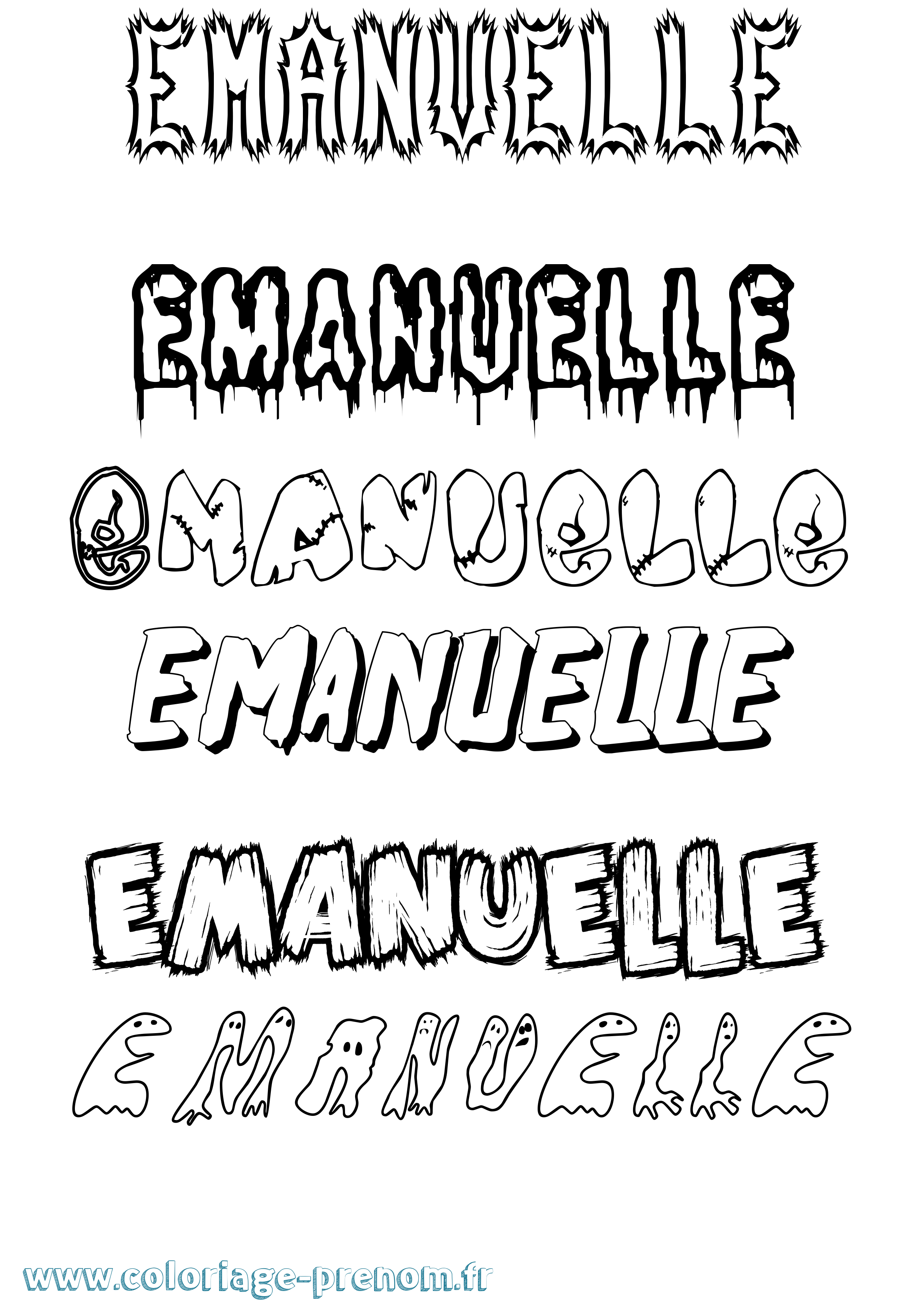 Coloriage prénom Emanuelle Frisson