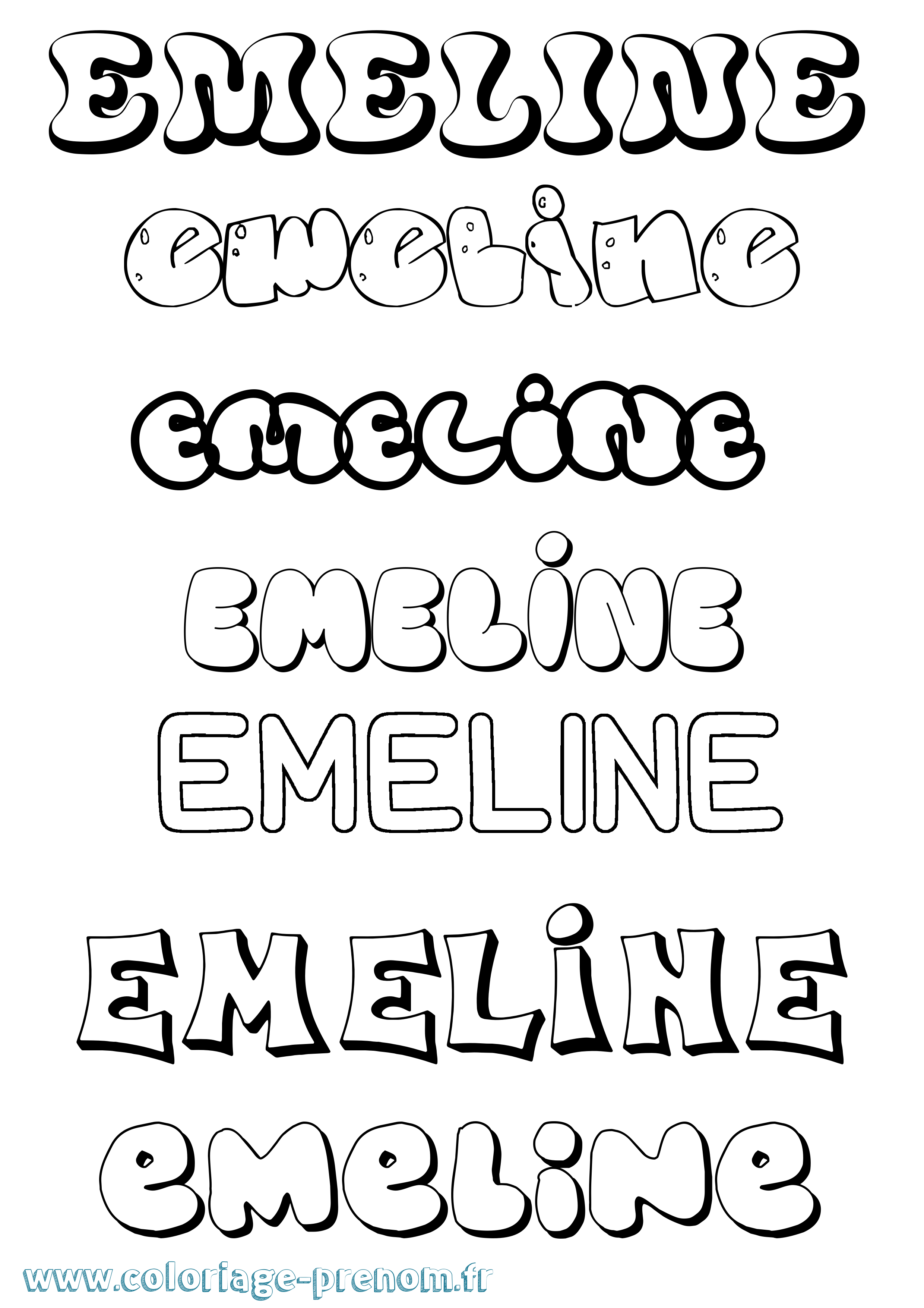 Coloriage Emeline Coloriage prénom Emeline
