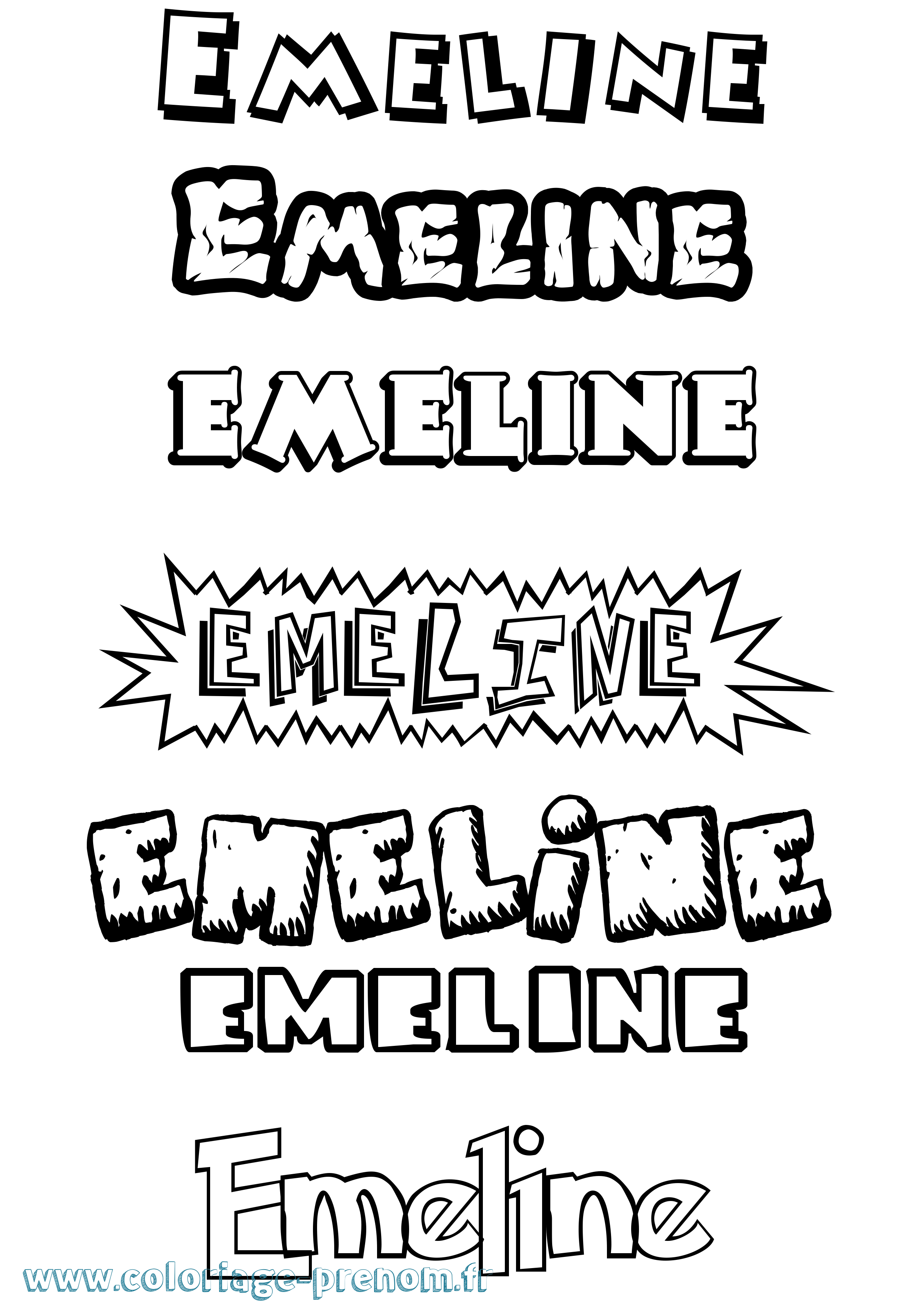 Coloriage Emeline Coloriage prénom Emeline