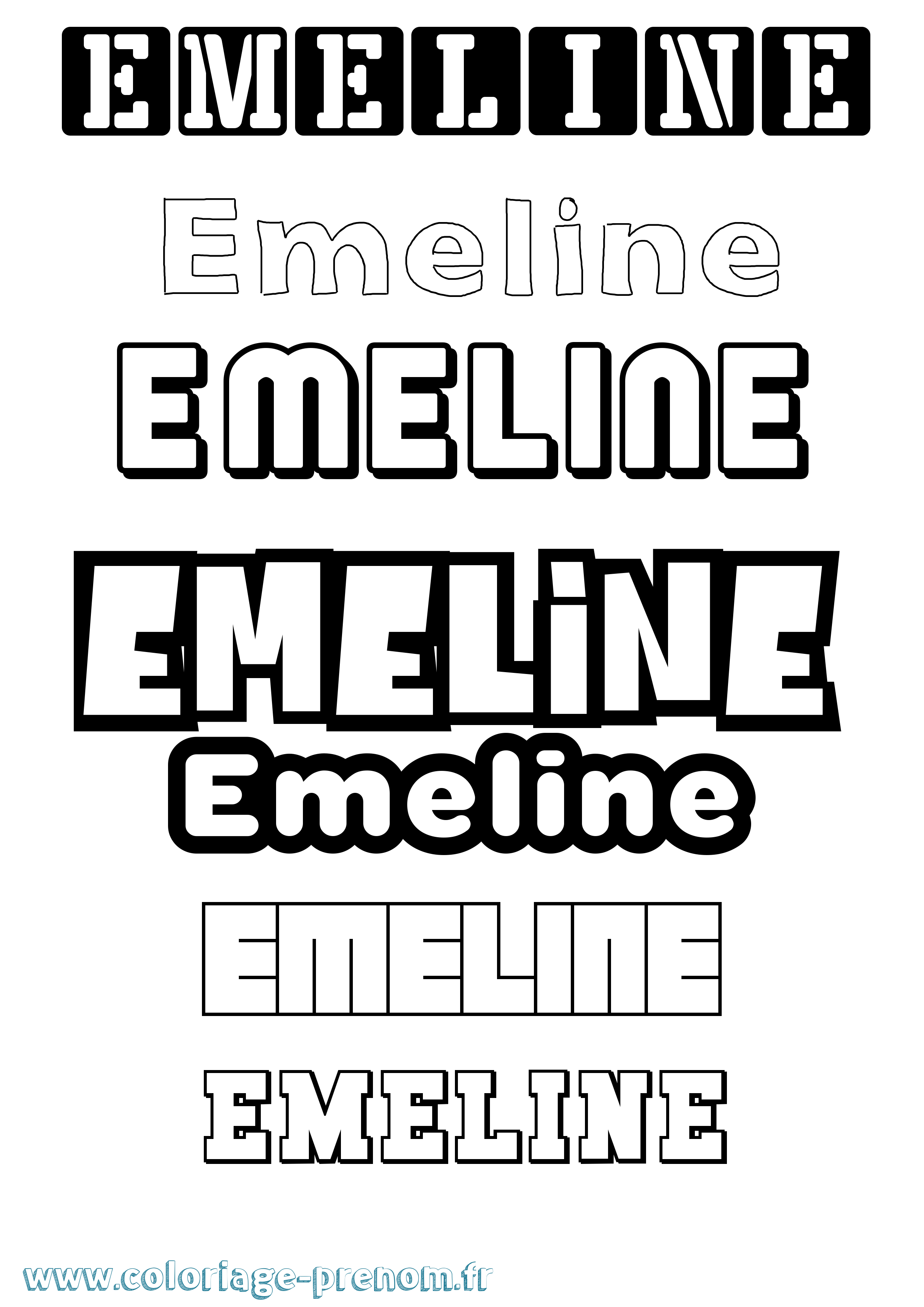 Coloriage Emeline Coloriage prénom Emeline