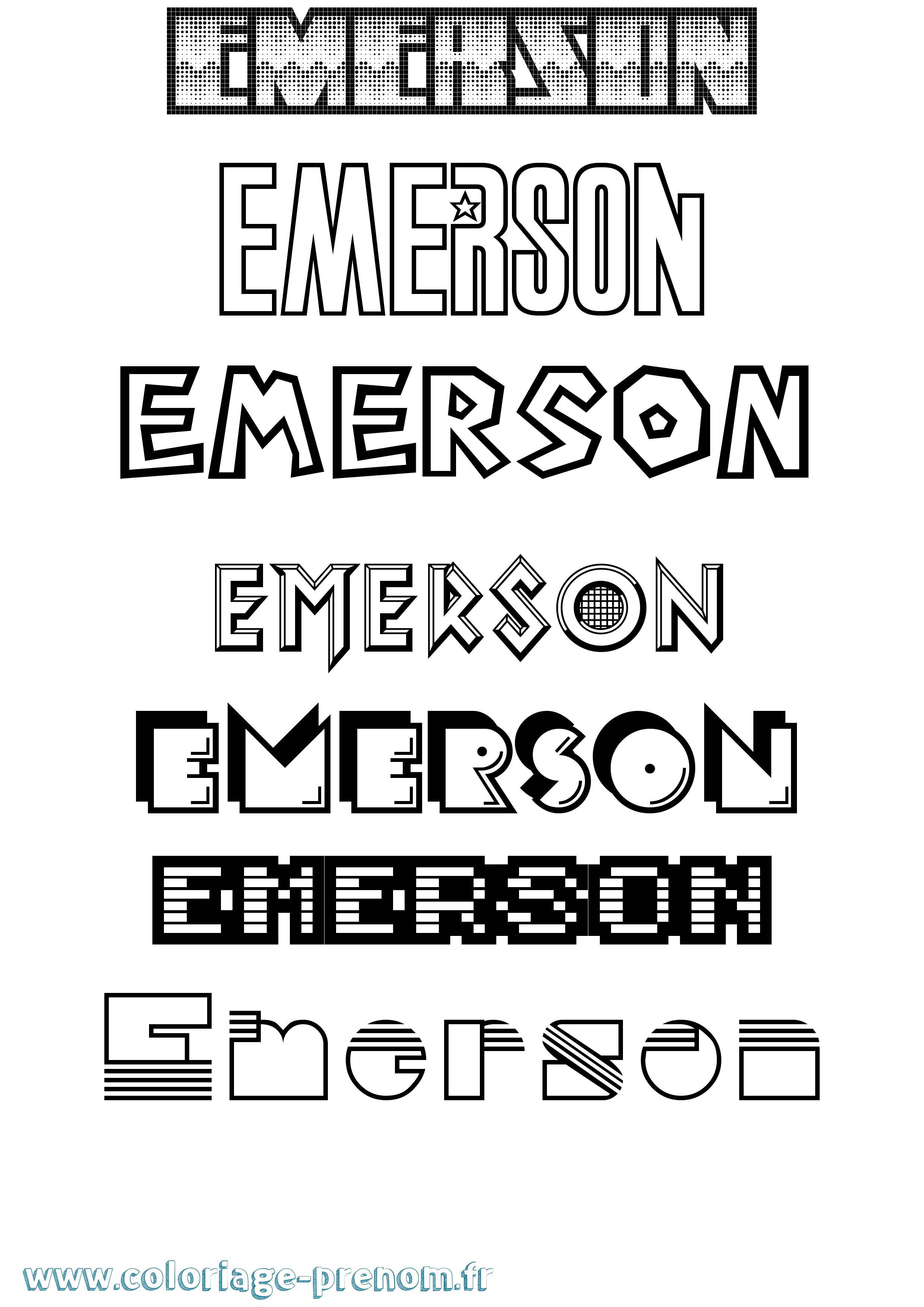 Coloriage Emerson Jeux Vidéos Coloriage prénom Emerson Jeux Vidéos
