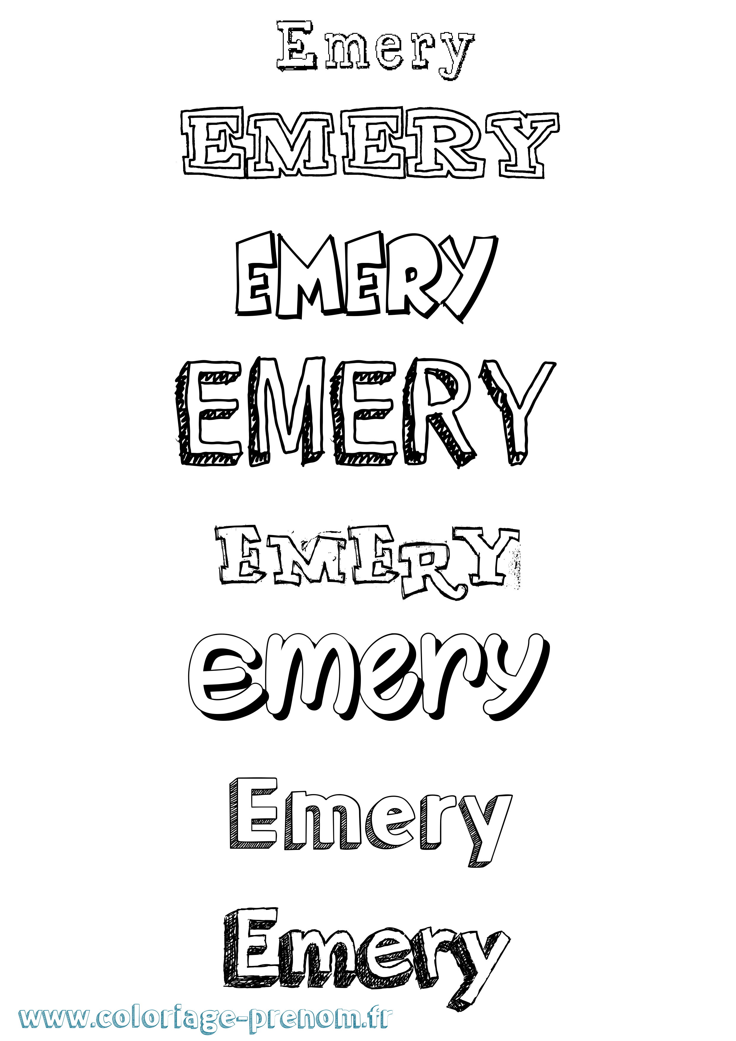 Coloriage prénom Emery Dessiné