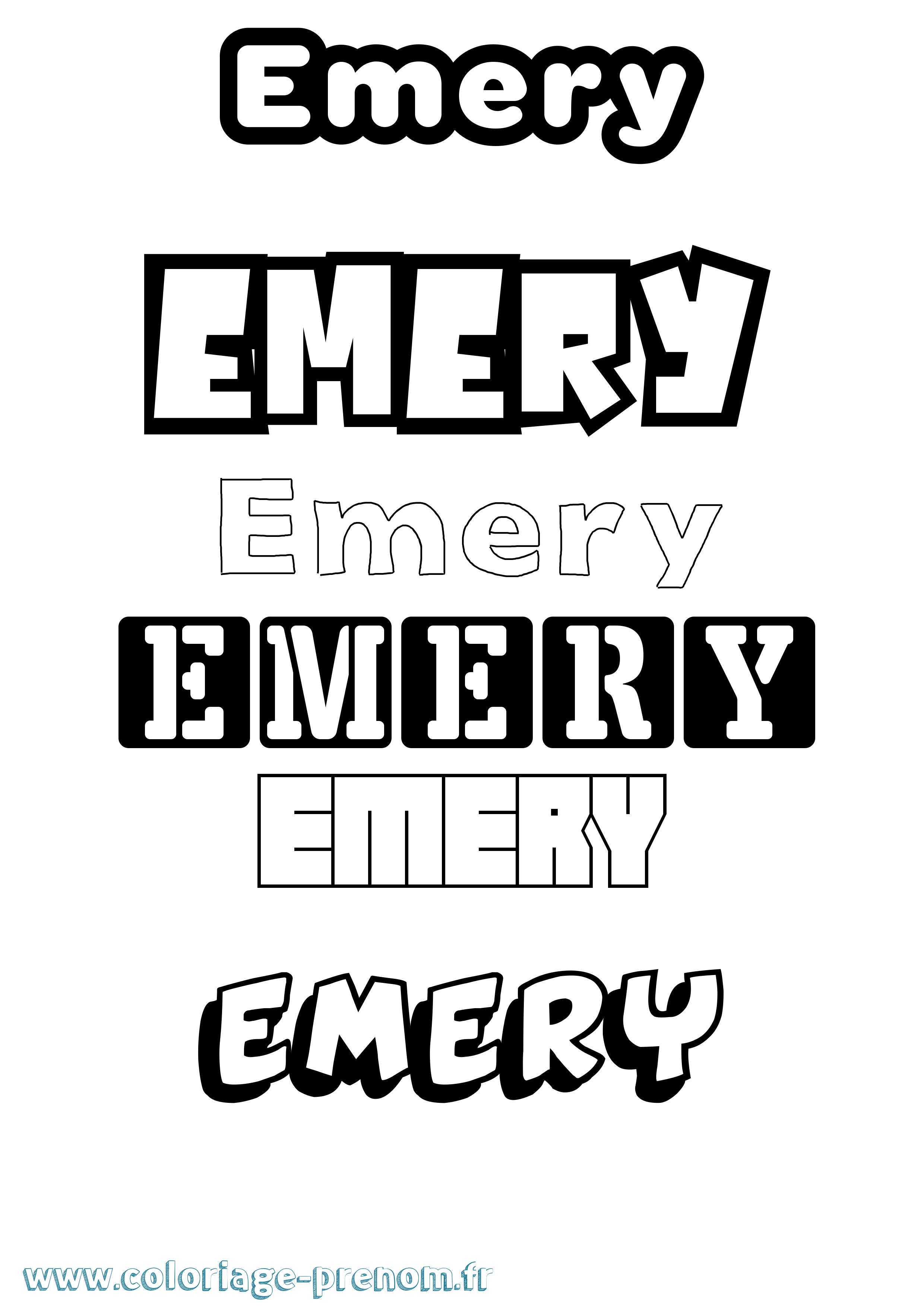 Coloriage prénom Emery Simple