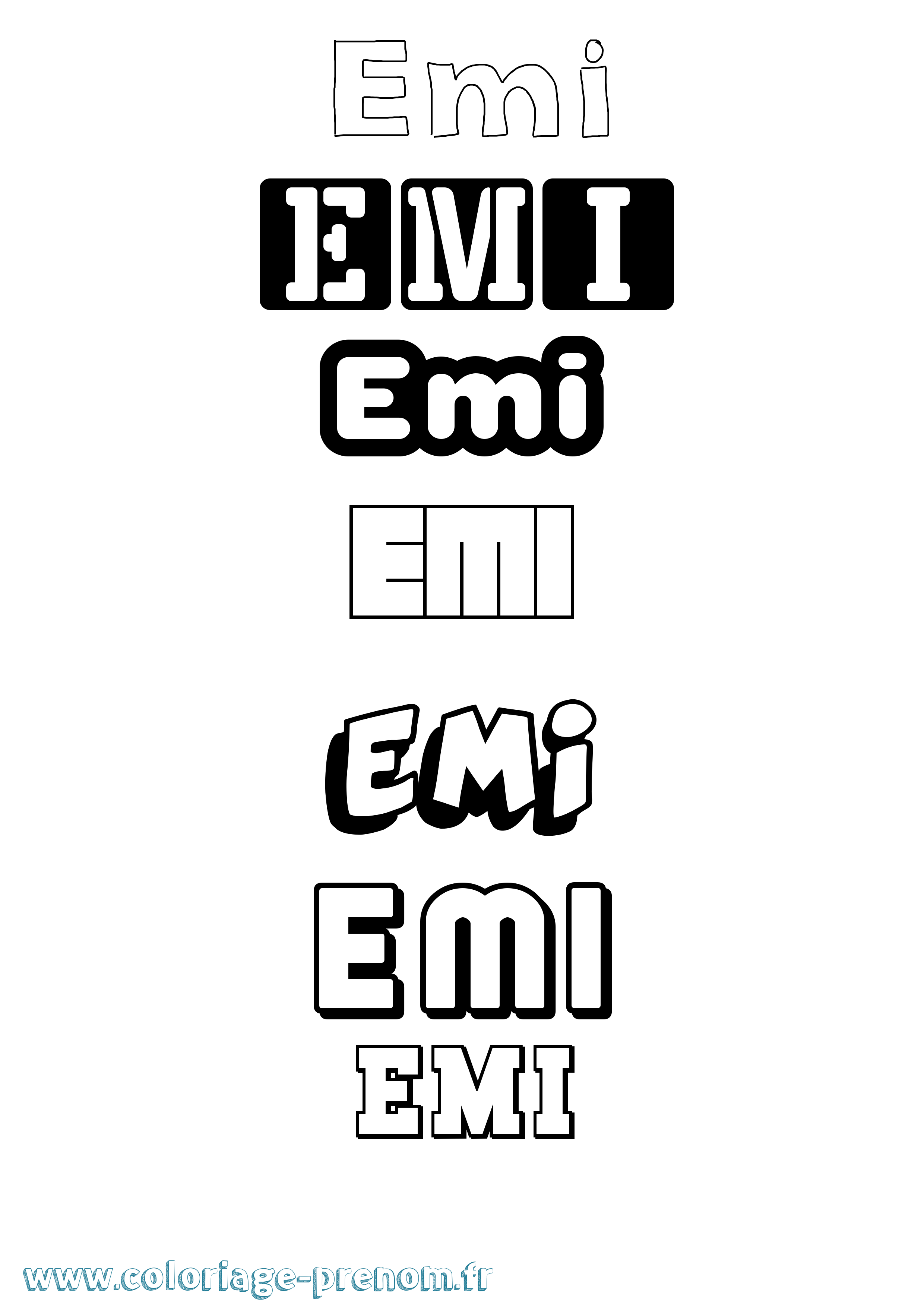 Coloriage prénom Emi Simple