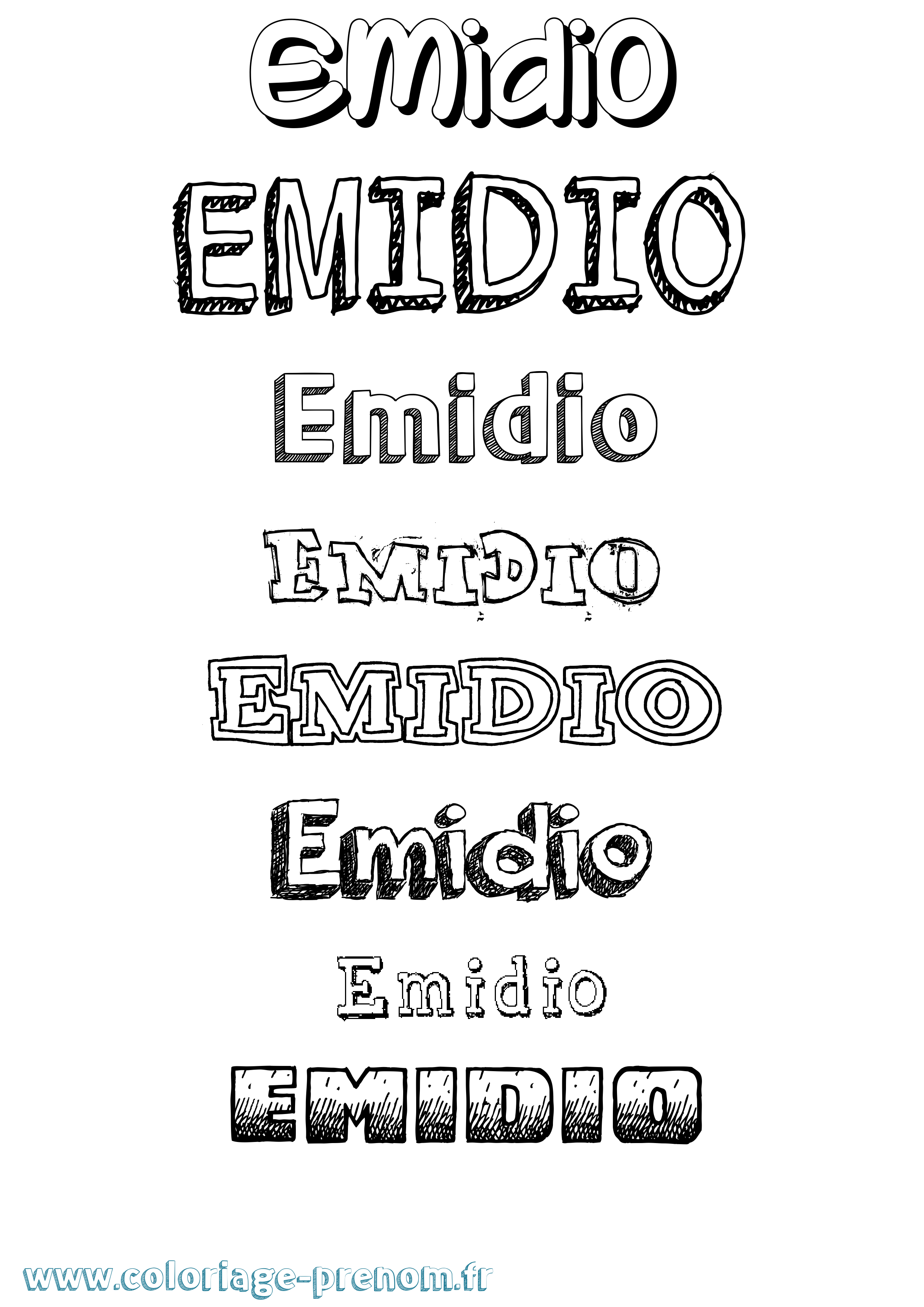 Coloriage prénom Emidio Dessiné